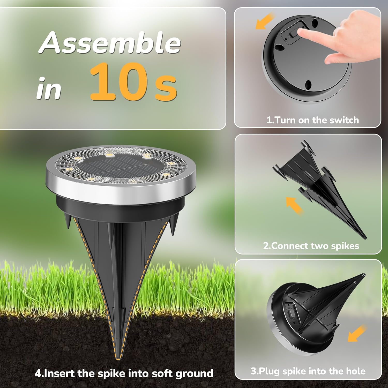 Solar Ground Lights,16 Pack Solar Lights Outdoor Waterproof, Solar Garden Lights Landscape Lighting for Patio Pathway Lawn Yard Deck Driveway Walkway, Cold White - Image 7