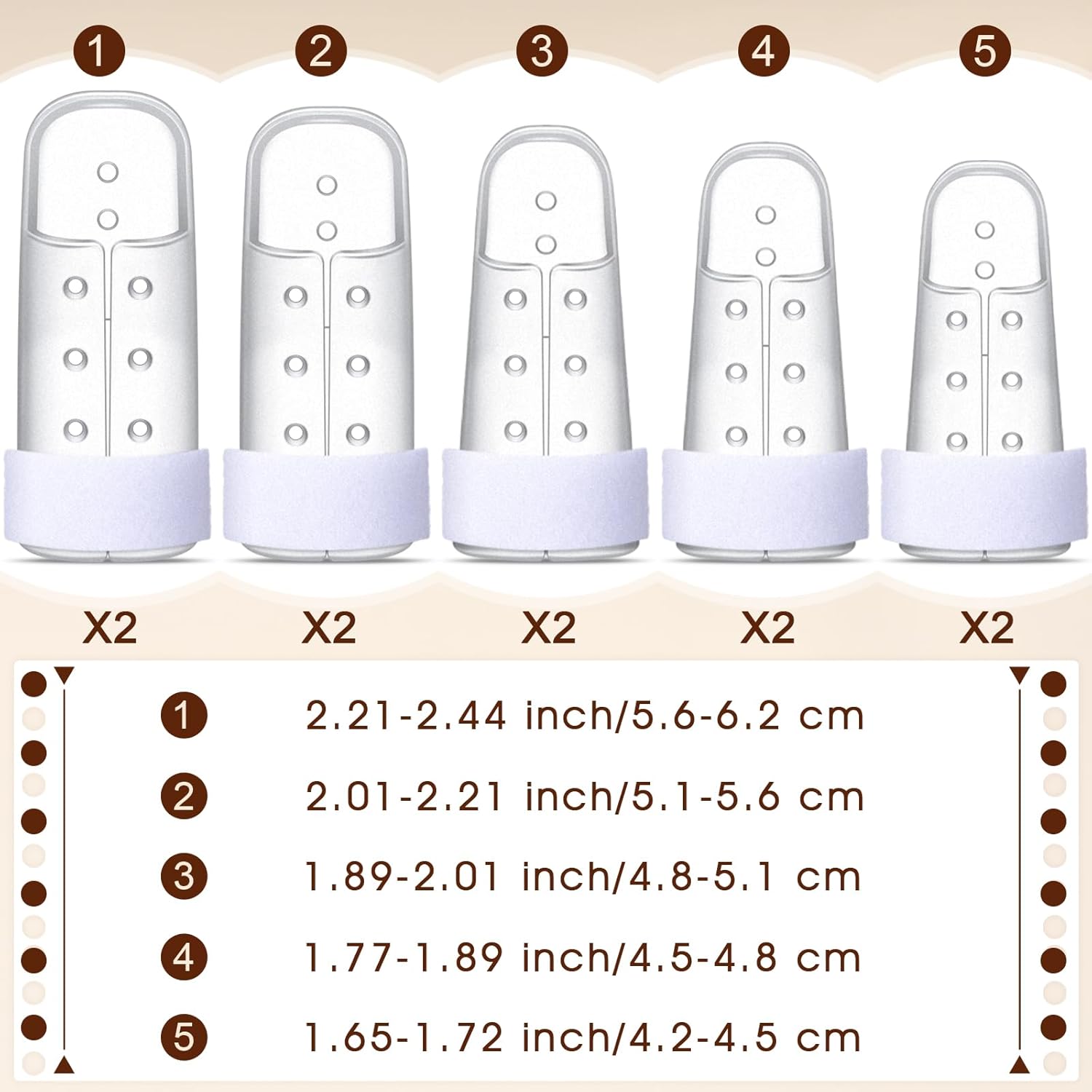 10 Pcs Mallet Finger Splint, 5 Sizes Finger Support Brace Stabilizer Straightener Plastic Fingertip Protectors Arthritis Knuckle Immobilization for Thumb Pinky Middle Index Ring(Transparent) - Image 2