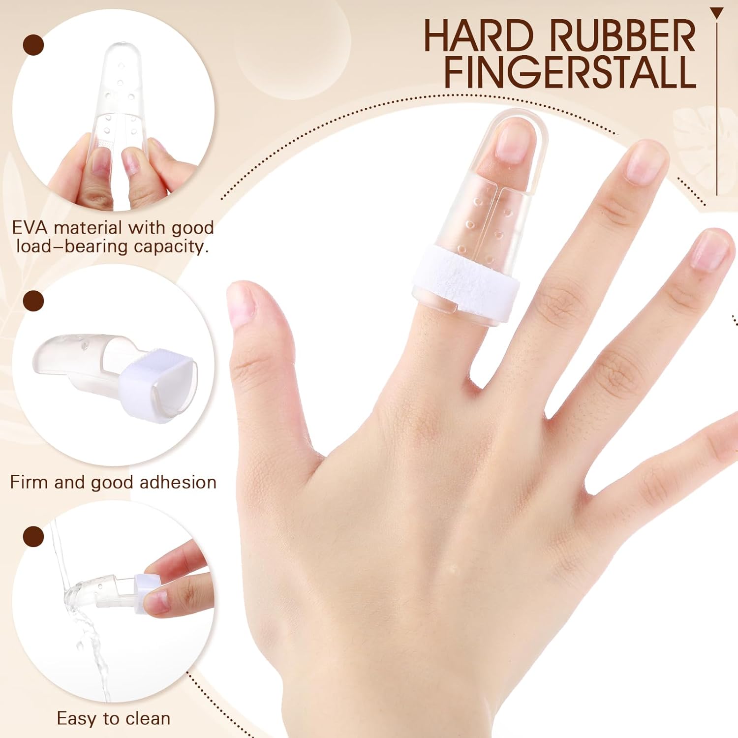 10 Pcs Mallet Finger Splint, 5 Sizes Finger Support Brace Stabilizer Straightener Plastic Fingertip Protectors Arthritis Knuckle Immobilization for Thumb Pinky Middle Index Ring(Transparent) - Image 3