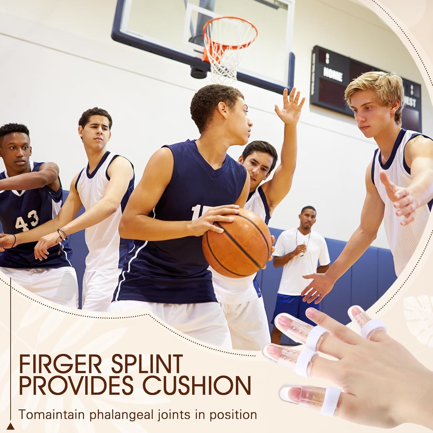 10 Pcs Mallet Finger Splint, 5 Sizes Finger Support Brace Stabilizer Straightener Plastic Fingertip Protectors Arthritis Knuckle Immobilization for Thumb Pinky Middle Index Ring(Transparent) - Image 6