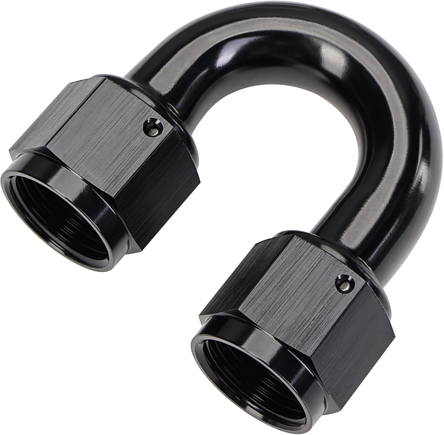 6AN Female to 6AN Female 180 Degree Swivel Coupler Union Fitting Adapter Aluminum Black - Image 1