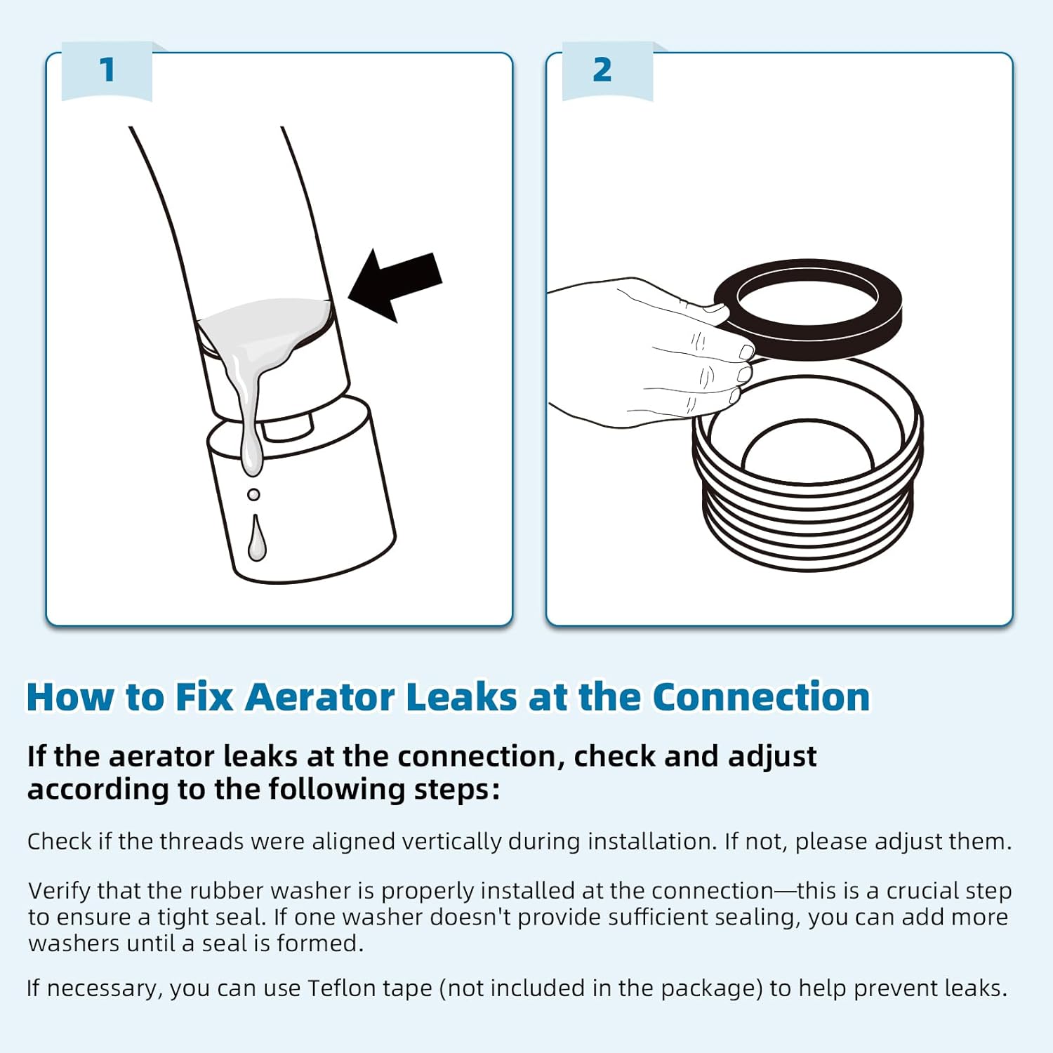 NSF/ANSI/CAN 61 Certified Faucet Aerator, CUPC Certification 360° Twist Kitchen Sink Aerator, Dual-function Sink Sprayer Attachment, Faucet Replacement Part 55/64'' Female Thread, Chrome - Image 7