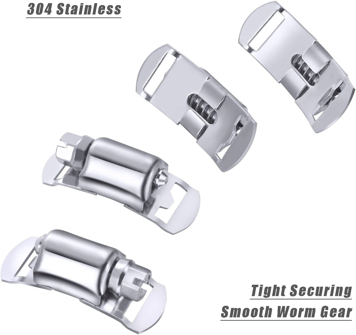 304 Stainless Steel Hose Clamp Assortment Kit DIY, Cut-To-Fit 12 FT Metal Strap+8 Stronger Fasteners,Large Adjustable Worm Gear Band Hose Clamps Screw Clamps Duct Pipe Metal Clamp Strapping - Image 5