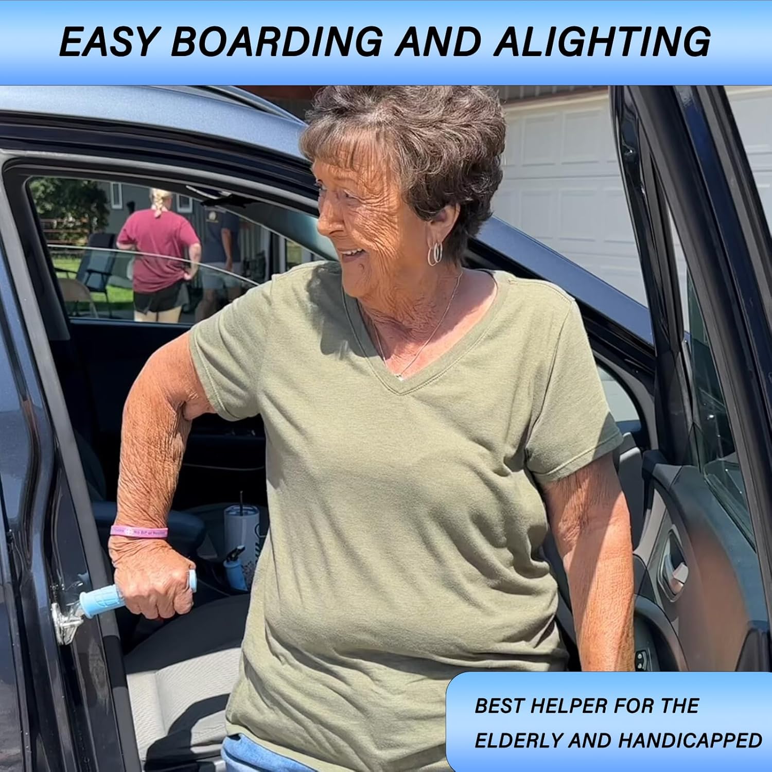 2 Pack Car Door Handle for Elderly Car Handle Assist Portable Vehicle Support Handle for Easy Sit to Stand Assistance Auto Cane for Seniors and Handicapped Supports Up to 450 Pounds - Image 2