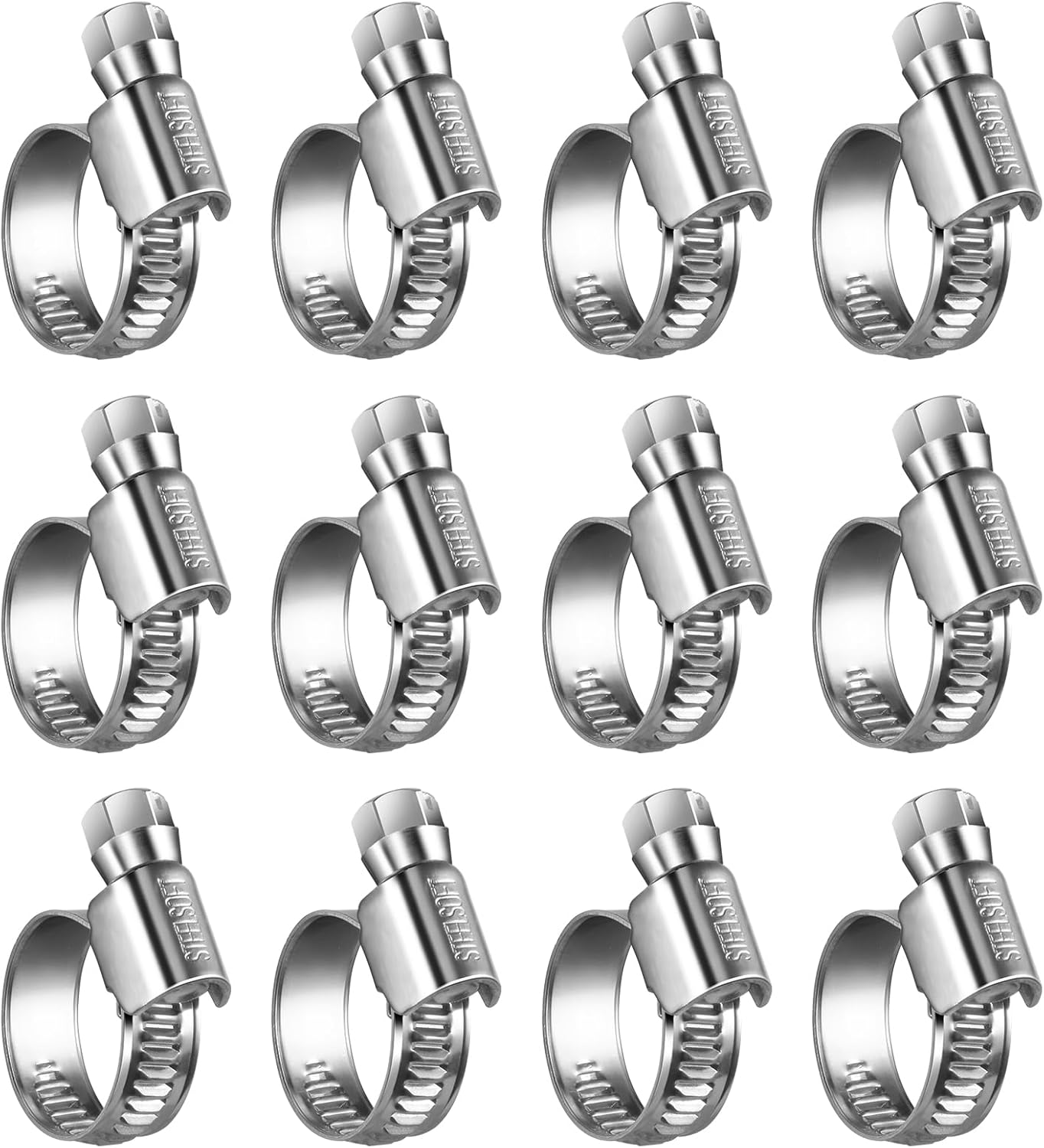 Non-Slip Worm Gear Hose Clamps#6, 1/2