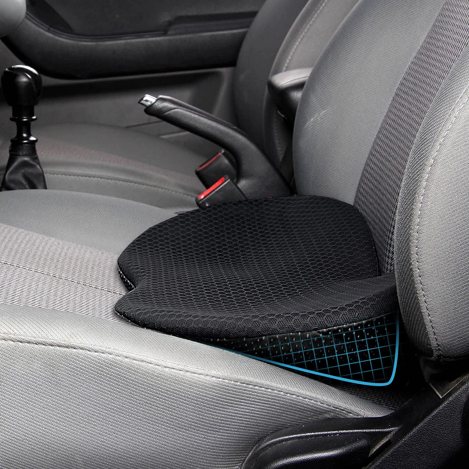 Car Seat Cushion - Memory Foam Car Seat Pad - Sciatica & Lower Back Pain Relief - Car Seat Cushions for Driving - Road Trip Essentials for Drivers(Black) - Image 1
