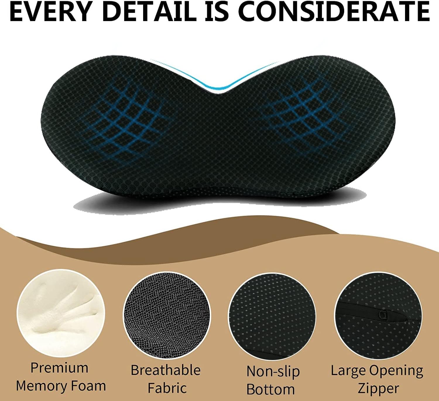 Car Seat Cushion - Memory Foam Car Seat Pad - Sciatica & Lower Back Pain Relief - Car Seat Cushions for Driving - Road Trip Essentials for Drivers(Black) - Image 6