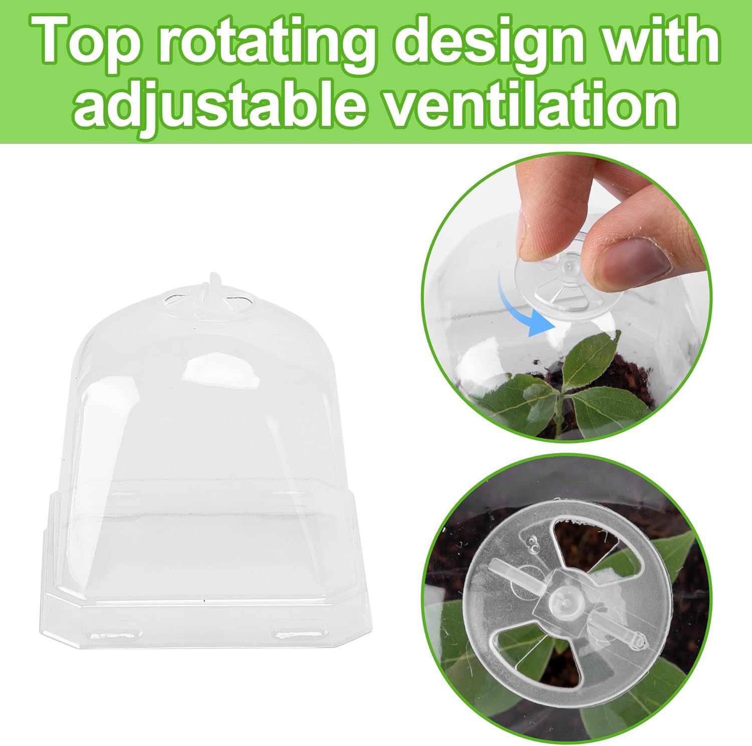 10PCS Clear Plant Nursery Pots with Humidity Dome - 3