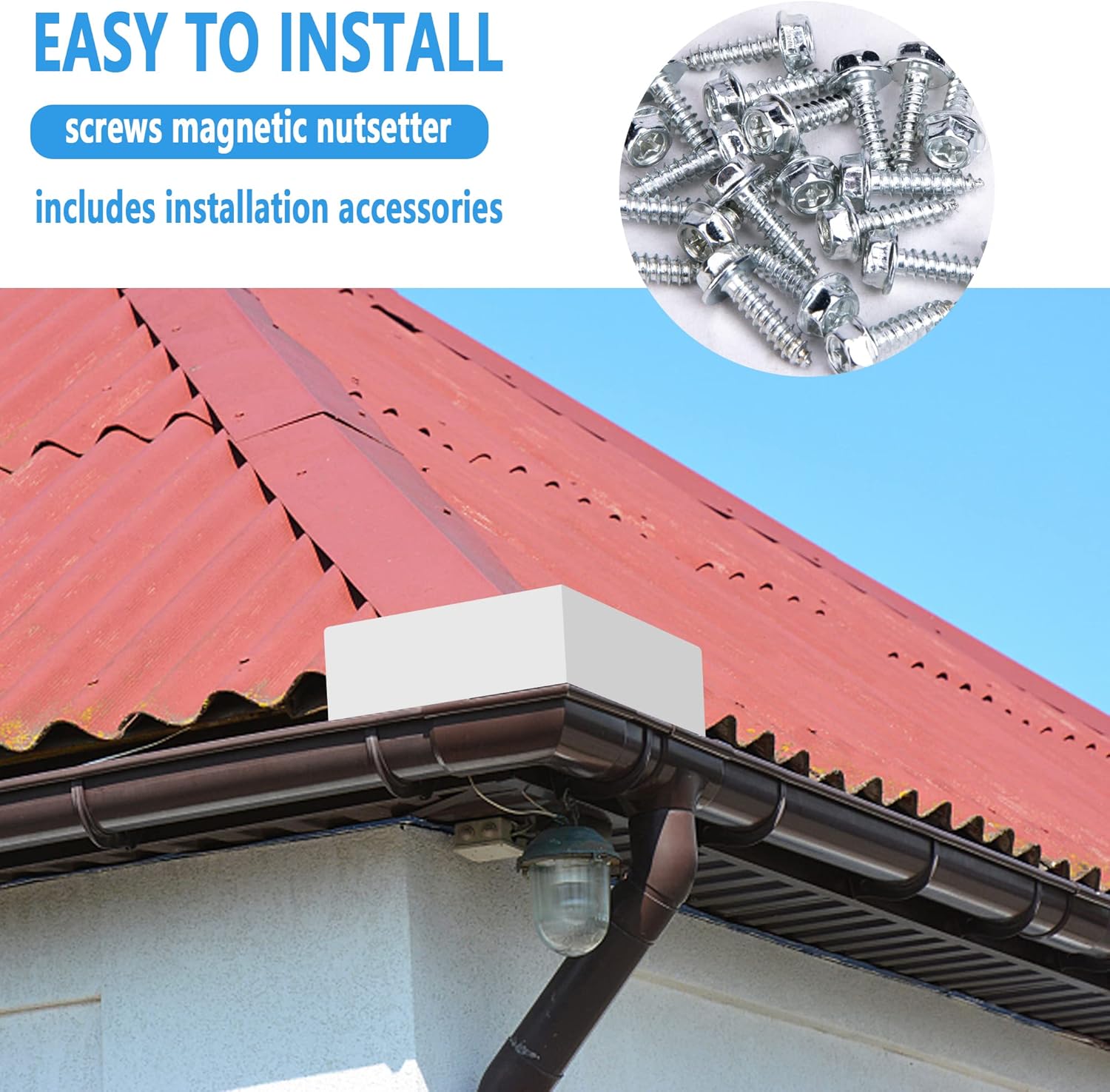 2 Pcs Gutter Valley Splash Guards,Rain Gutter Valley Roofing Gutter Guards, Diverter Roof Rain Diverter for House Shingle Roofs Corner (2) - Image 7