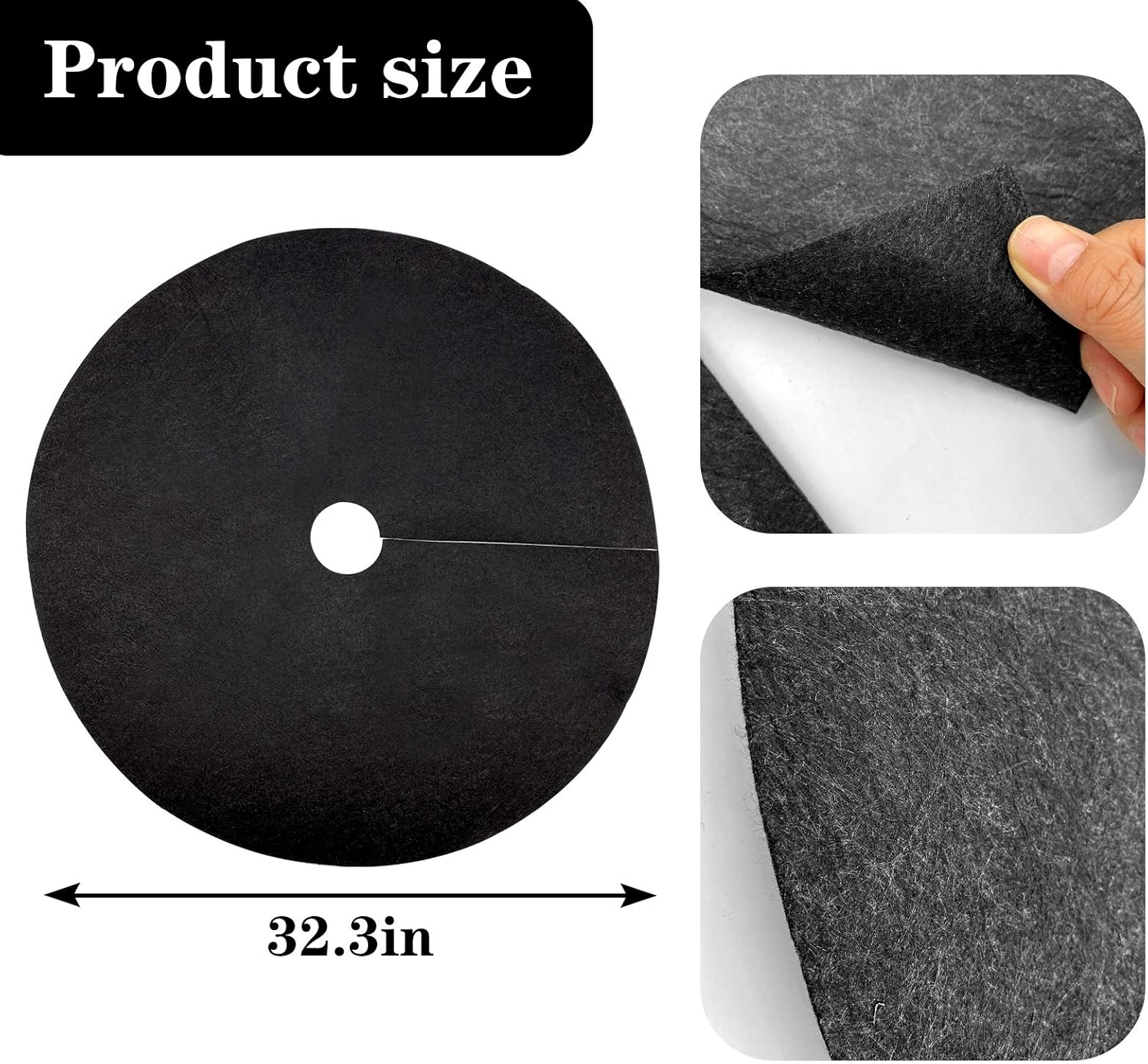 4 Pack 32.3 Inch Non-Woven Tree Mulch Ring - Degradable Tree Protector Mat, Reusable Tree Weed Barrier Mat for Weed Control Root Protection - Image 2