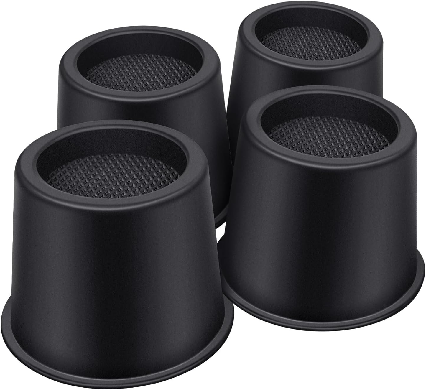 Bed Risers 4 Inch Heavy Duty, Round Furniture Risers for Bed Desk Table Sofa Couch，Bed Lifts Risers, Support up to 3300 Lbs(4 Pack Black) - Image 1