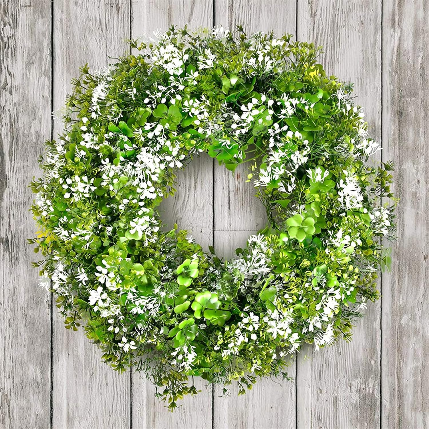 St Patricks Day Decorations Artificial Wreath Lucky Shamrock Clover Leprechaun Hat Beers Spring Summer Party Decor Outdoor/Indoor Farmhouse Front Porch Wall Window Door - Image 4