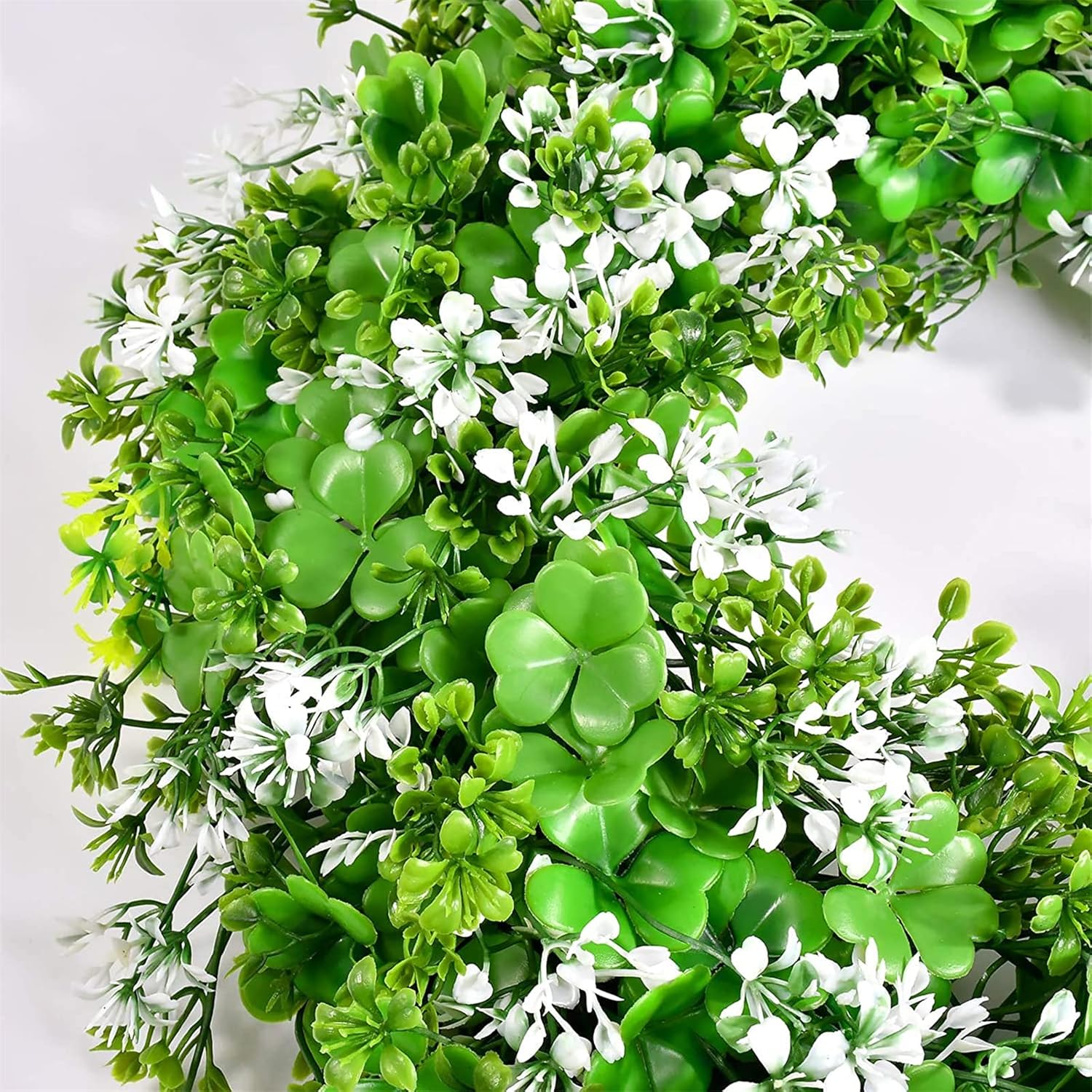 St Patricks Day Decorations Artificial Wreath Lucky Shamrock Clover Leprechaun Hat Beers Spring Summer Party Decor Outdoor/Indoor Farmhouse Front Porch Wall Window Door - Image 6
