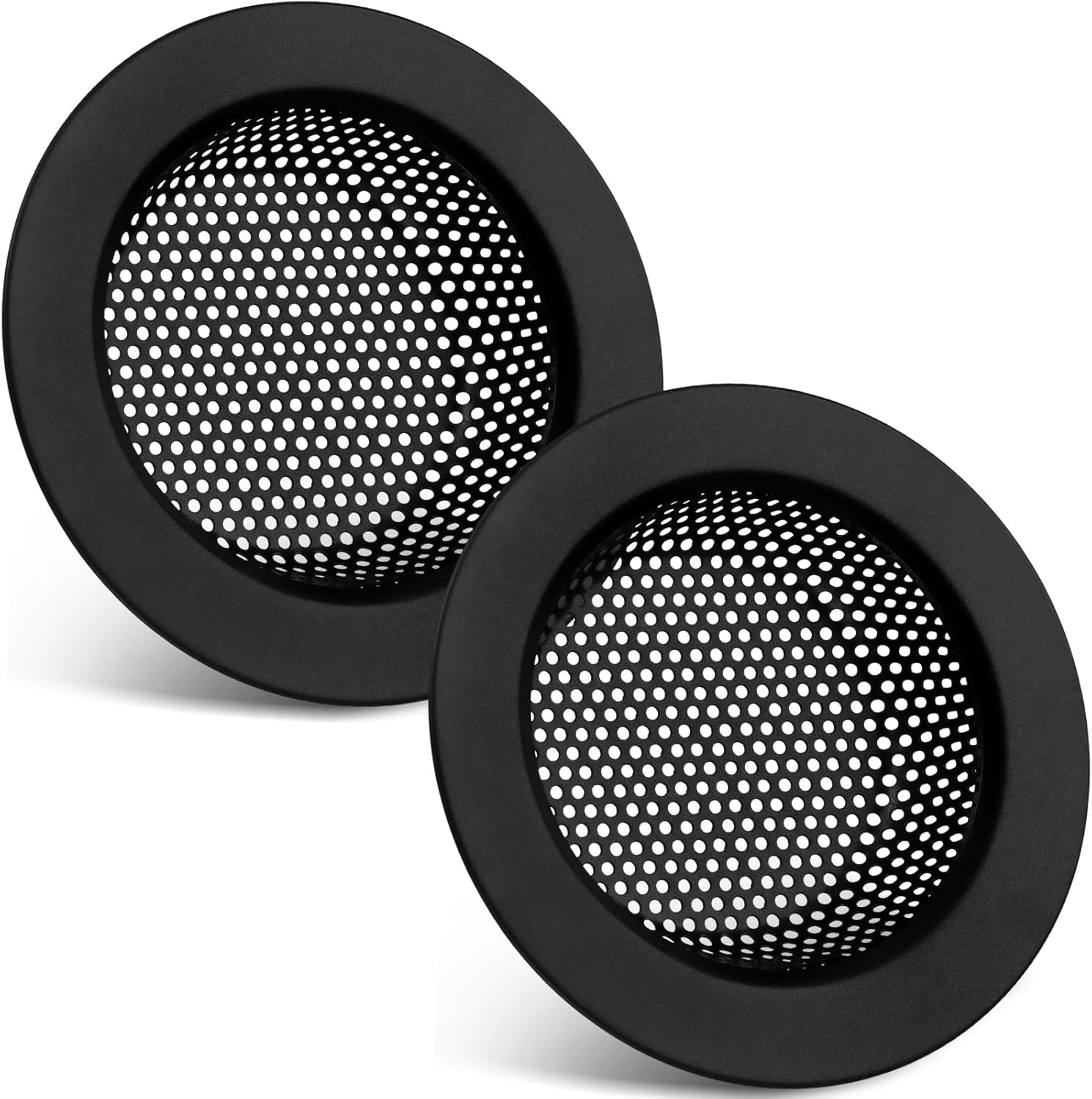 2 Pcs Sink Strainer Stainless Steel Kitchen Sink Drain Strainer Basket Cover Mesh Hair Food Catcher, Large Wide Rim of 4.4 Diameter(Matte Black) - Image 1