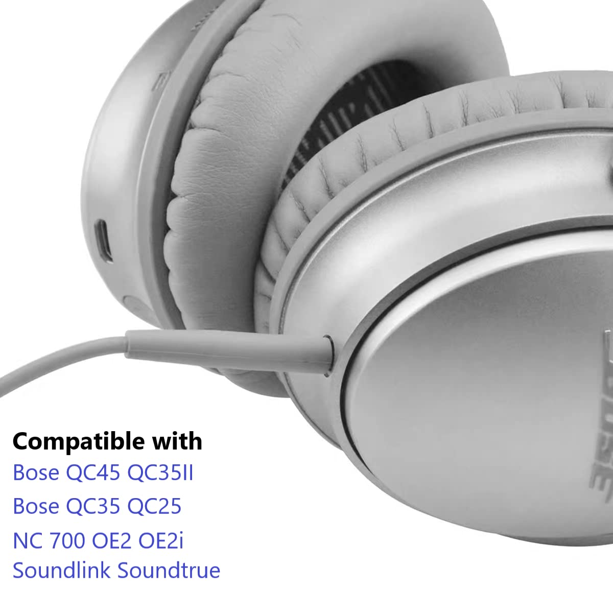 Replacement Audio Cable Cord,Aux Wire 3.5mm to 2.5mm Compatible with Bose QuietComfort QC25 QC35 QC35II QC45 NC700 Soundlink Soundtrue Headphones (No mic) - Image 2
