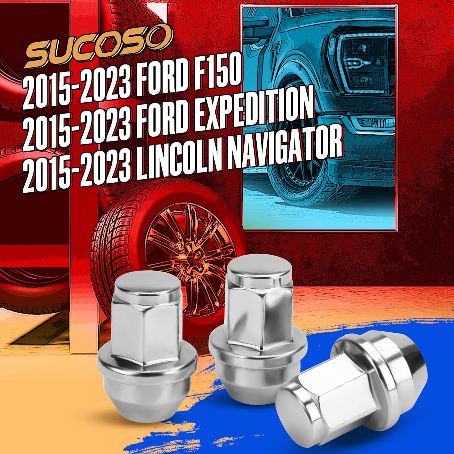 14x1.5 Lug Nuts for F150, OEM Stock Solid One Piece Design Wheel Lugnuts for 2015-2023 Ford F-150 Expedition Lincoln Navigator Replacement Ford OE Factory ACPZ1012B 611008 Lugs Anti-Rust - Image 3