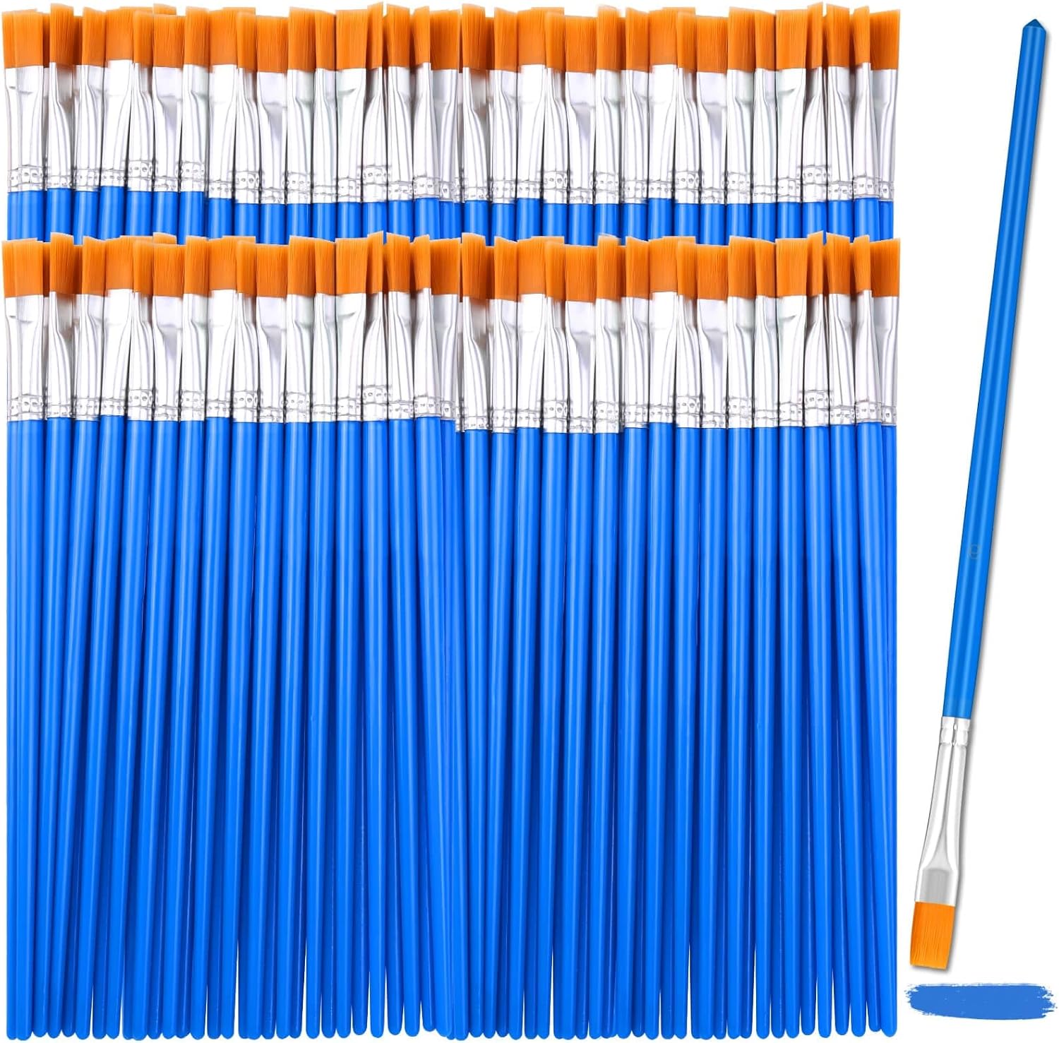 126 Pcs Flat Paint Brushes for Acrylic Painting, Small Paint Brushes Bulk, Kids Paint Brushes Set for Art Crafts Classroom Oil Watercolor Canvas Face Painting - Image 1