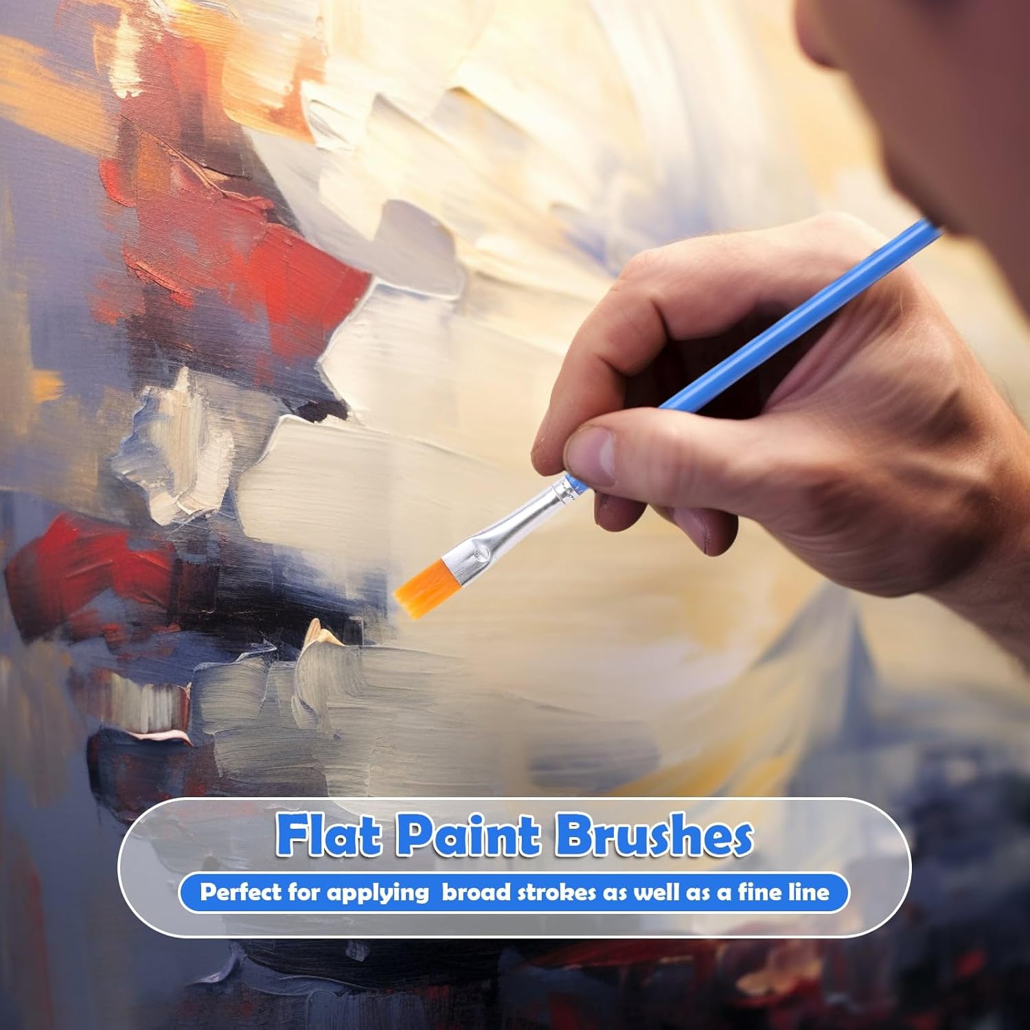 126 Pcs Flat Paint Brushes for Acrylic Painting, Small Paint Brushes Bulk, Kids Paint Brushes Set for Art Crafts Classroom Oil Watercolor Canvas Face Painting - Image 6