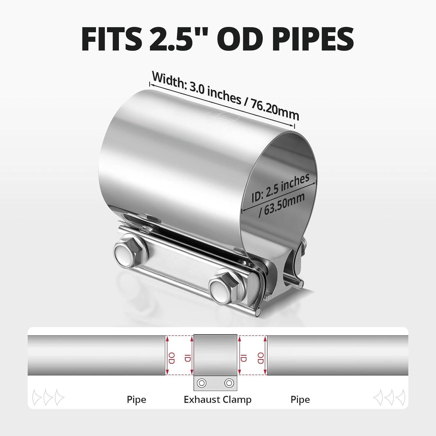 2.5 inch Exhaust Clamp, 2 1/2