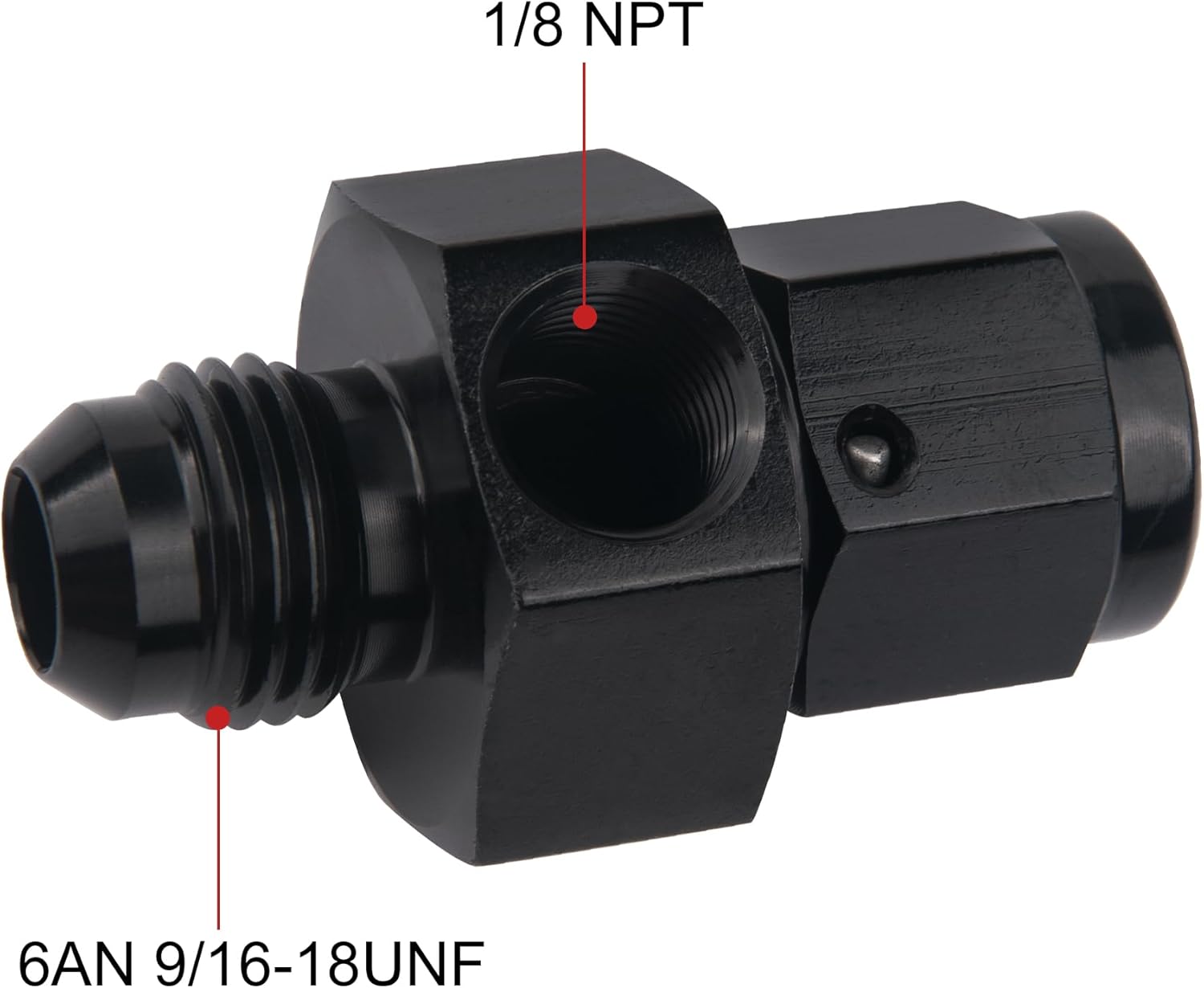 6AN Male Flare to -6 Female Swivel with 1/8