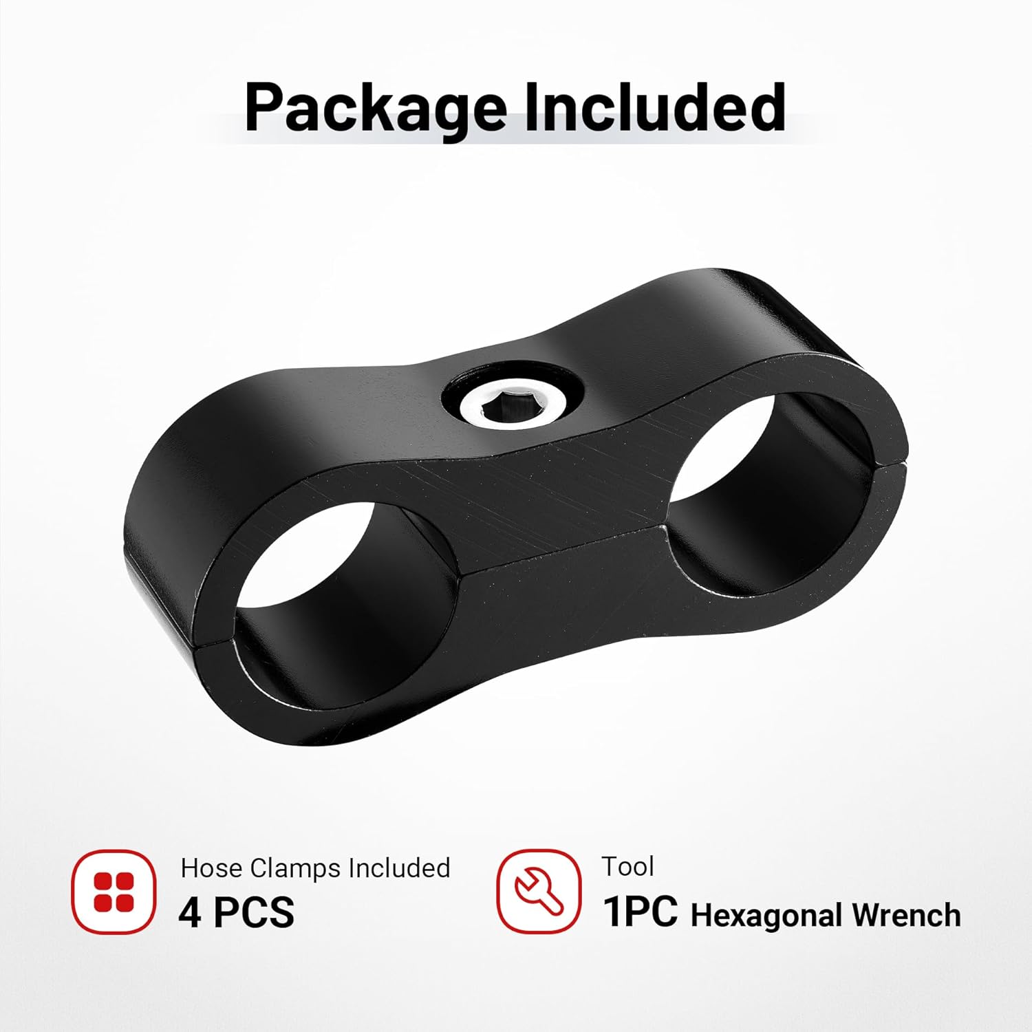 6AN Hose Separator Clamp, AN6 Fuel Line Mounting Clamp Aluminum Black 4PCS - Image 6
