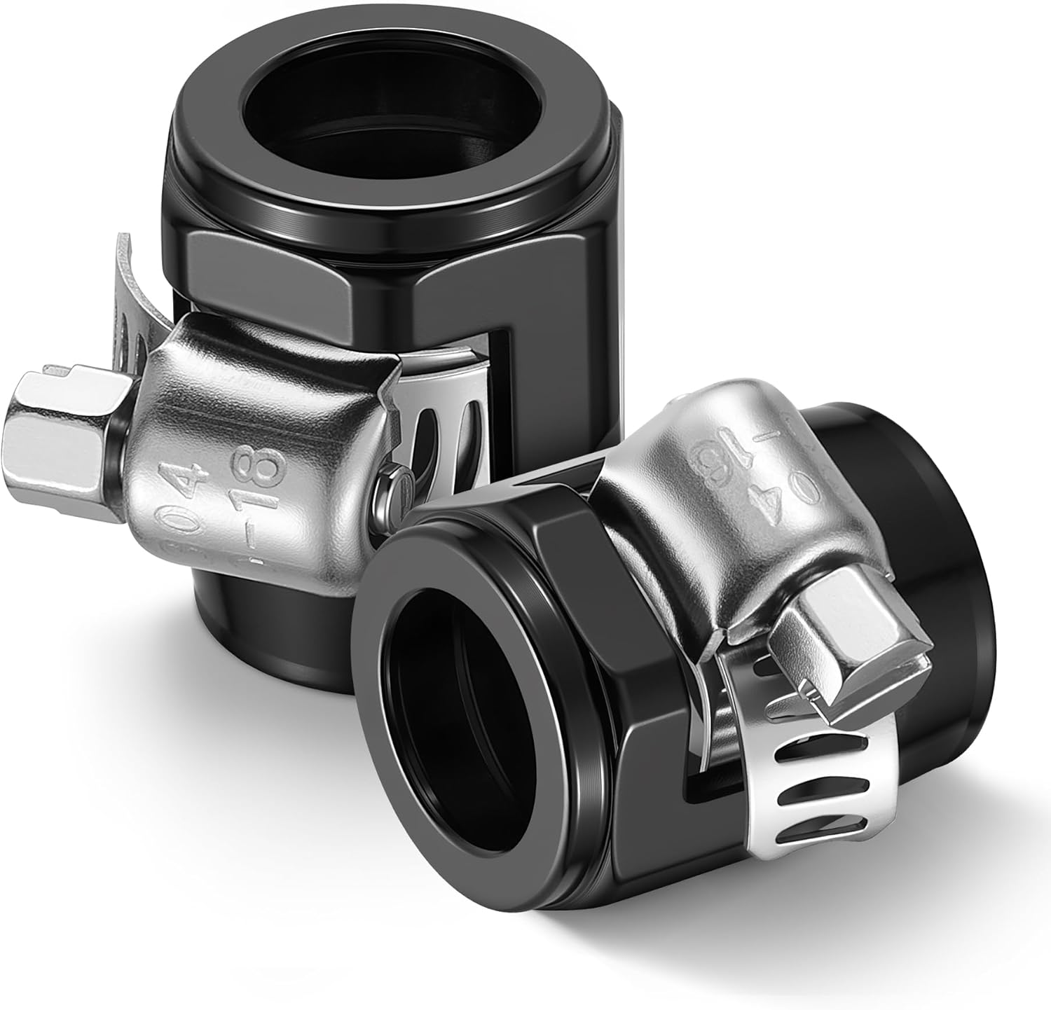 6AN Hose Finisher Clamp Aluminium Black for Stainless Braided Hoses,Rubber Hoses End Finisher - Image 1