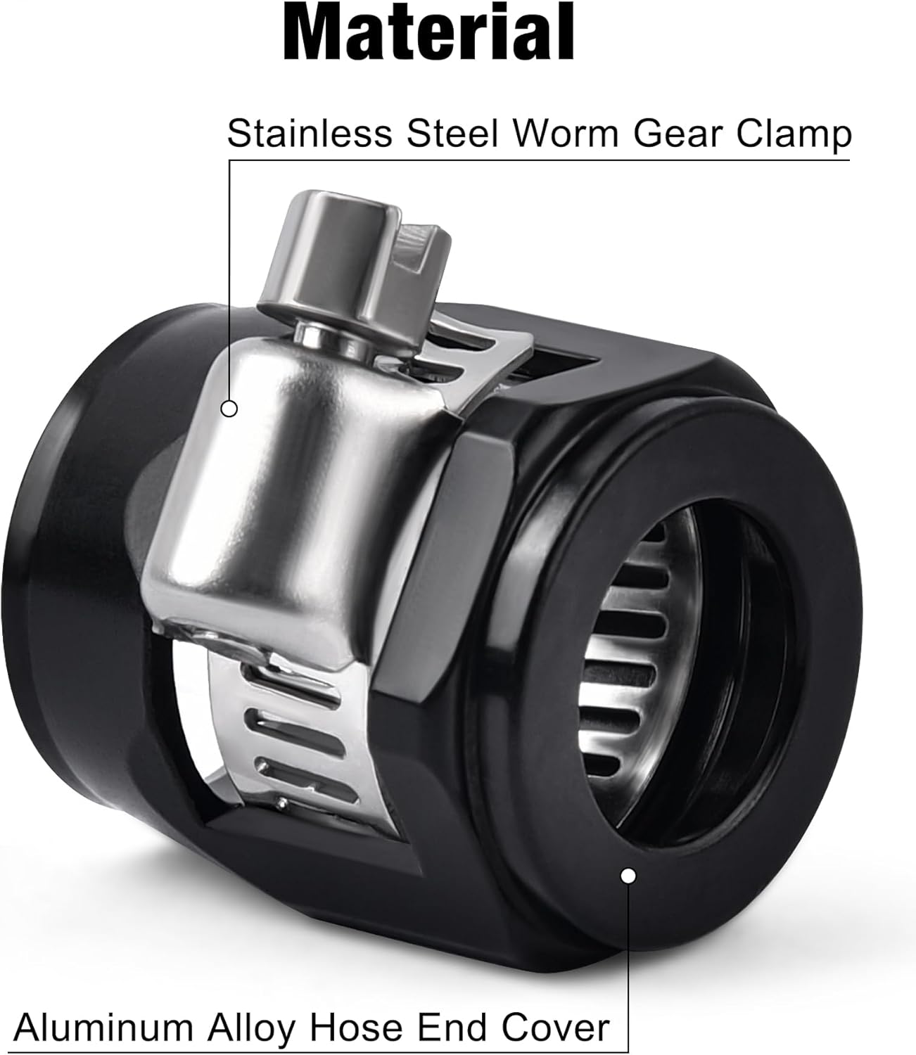 6AN Hose Finisher Clamp Aluminium Black for Stainless Braided Hoses,Rubber Hoses End Finisher - Image 3