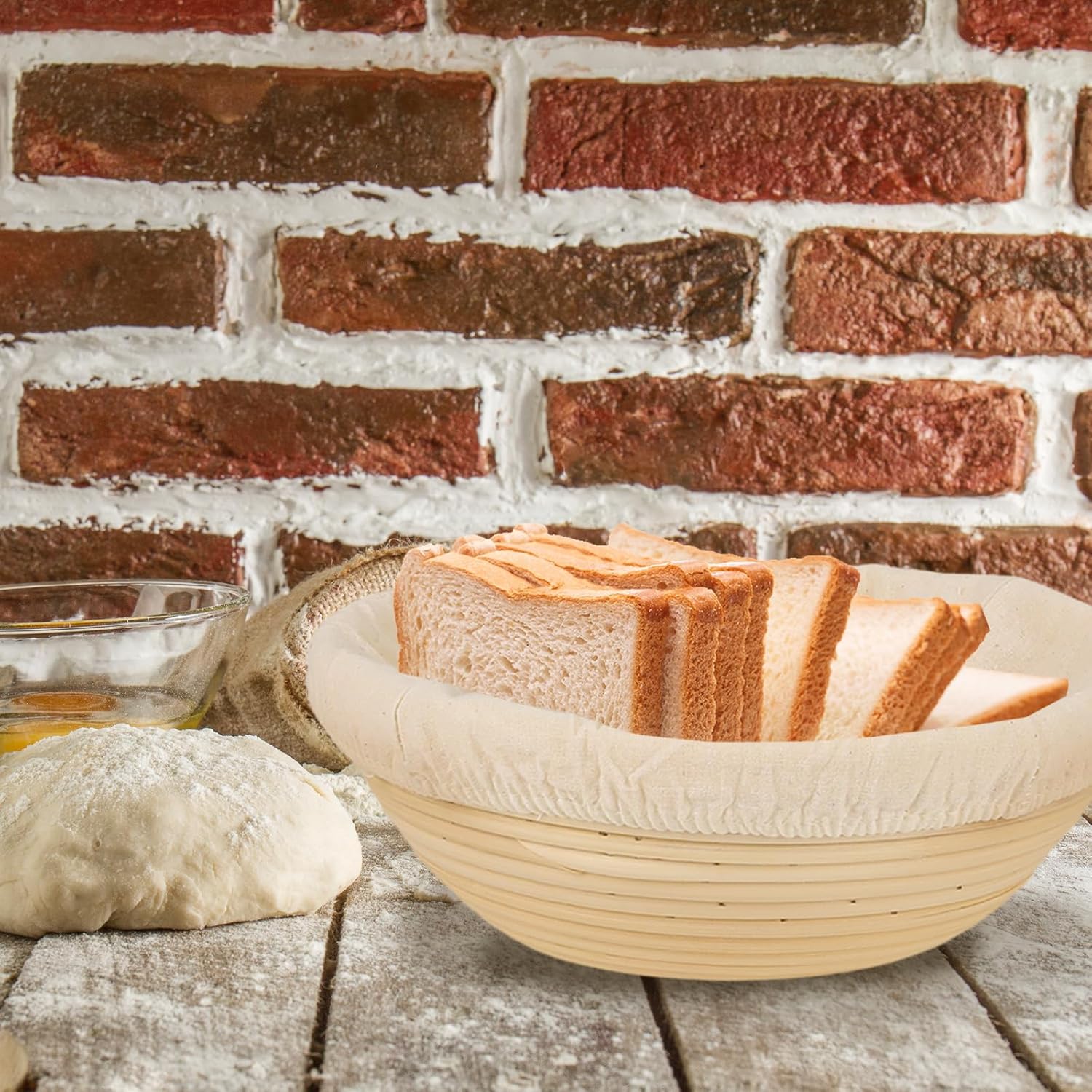 2 Pcs Bread Proofing Basket Cloth Liner Baking Dough Basket Cover Natural Rattan Banneton Proofing Cloth for Bakery Home Baking, about 10 inch - Image 5