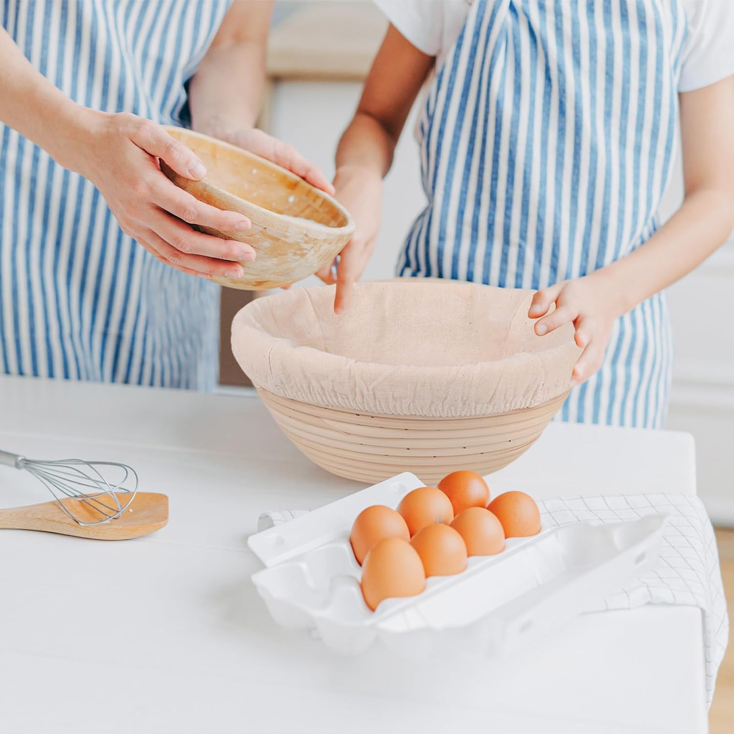 2 Pcs Bread Proofing Basket Cloth Liner Baking Dough Basket Cover Natural Rattan Banneton Proofing Cloth for Bakery Home Baking, about 10 inch - Image 6