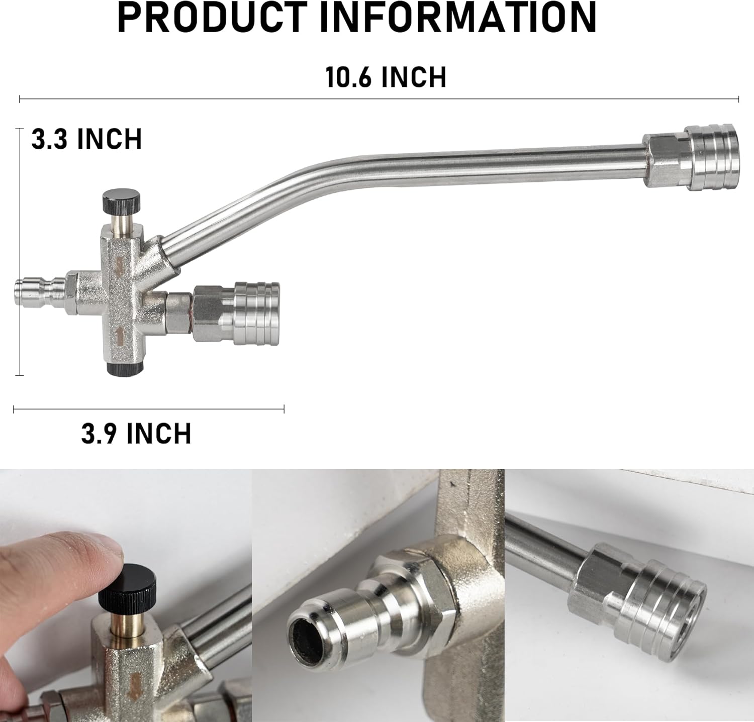 Foam Cannon Dual-Connector Accessory, Pressure Washer Double Tip Attachment for Soap Cannon with 5 Power Washer Sprayer Nozzles, 1/4