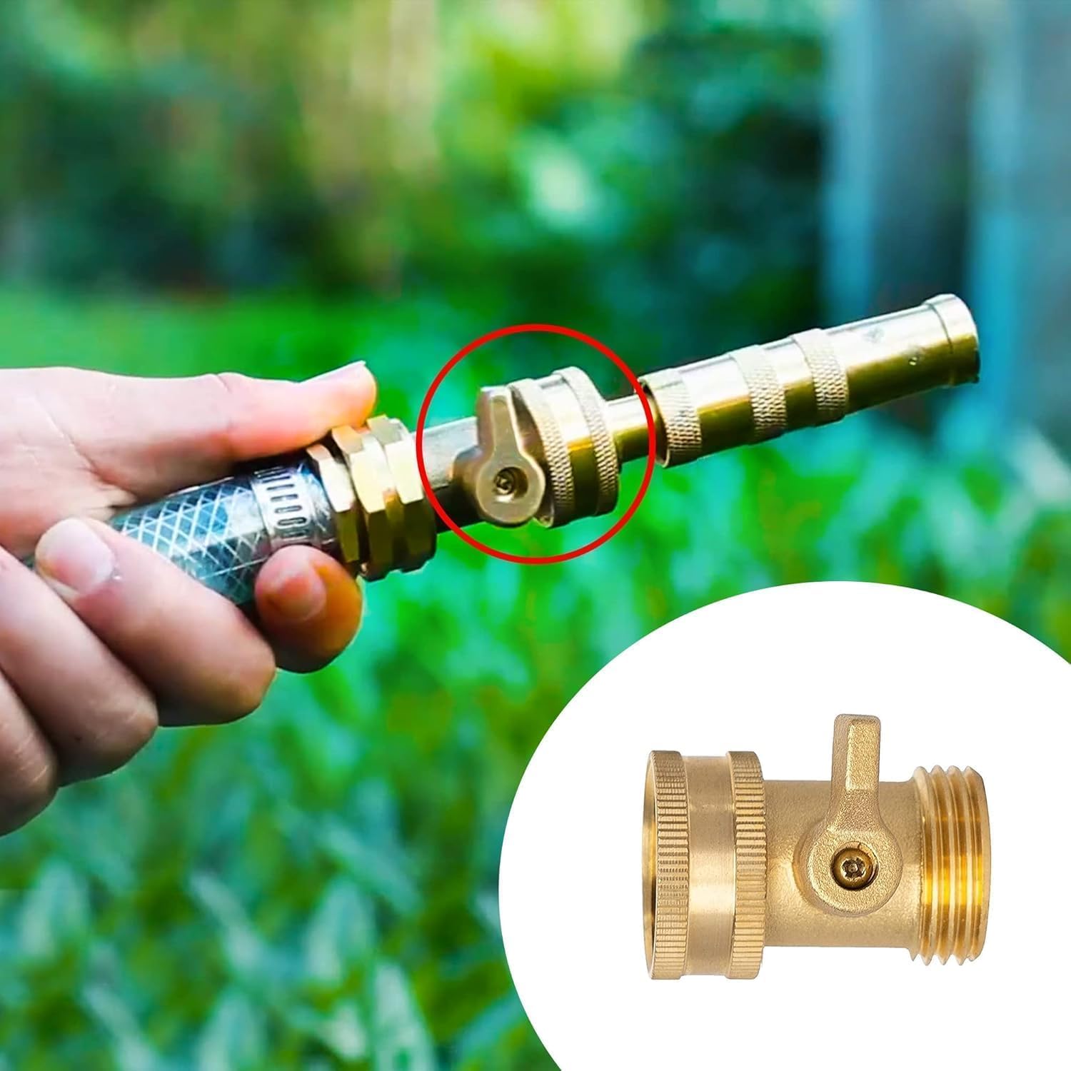 Brass Garden Hose Shut Off Valve, 4 Pack Heavy Duty 3/4 Inch Solid Brass Garden Hose Shut Off Valve with 4 Extra Rubber Washers - Image 6
