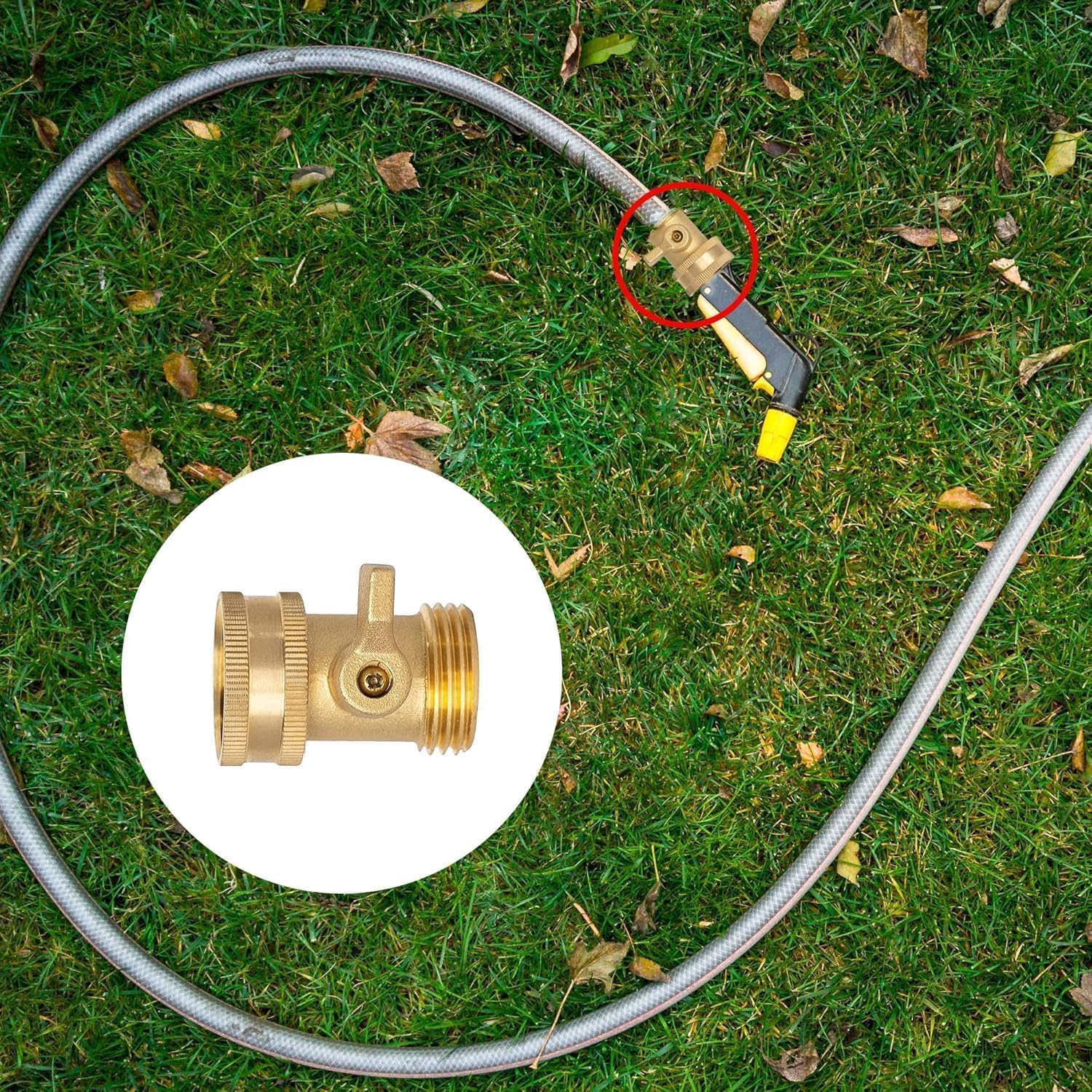 Brass Garden Hose Shut Off Valve, 4 Pack Heavy Duty 3/4 Inch Solid Brass Garden Hose Shut Off Valve with 4 Extra Rubber Washers - Image 7