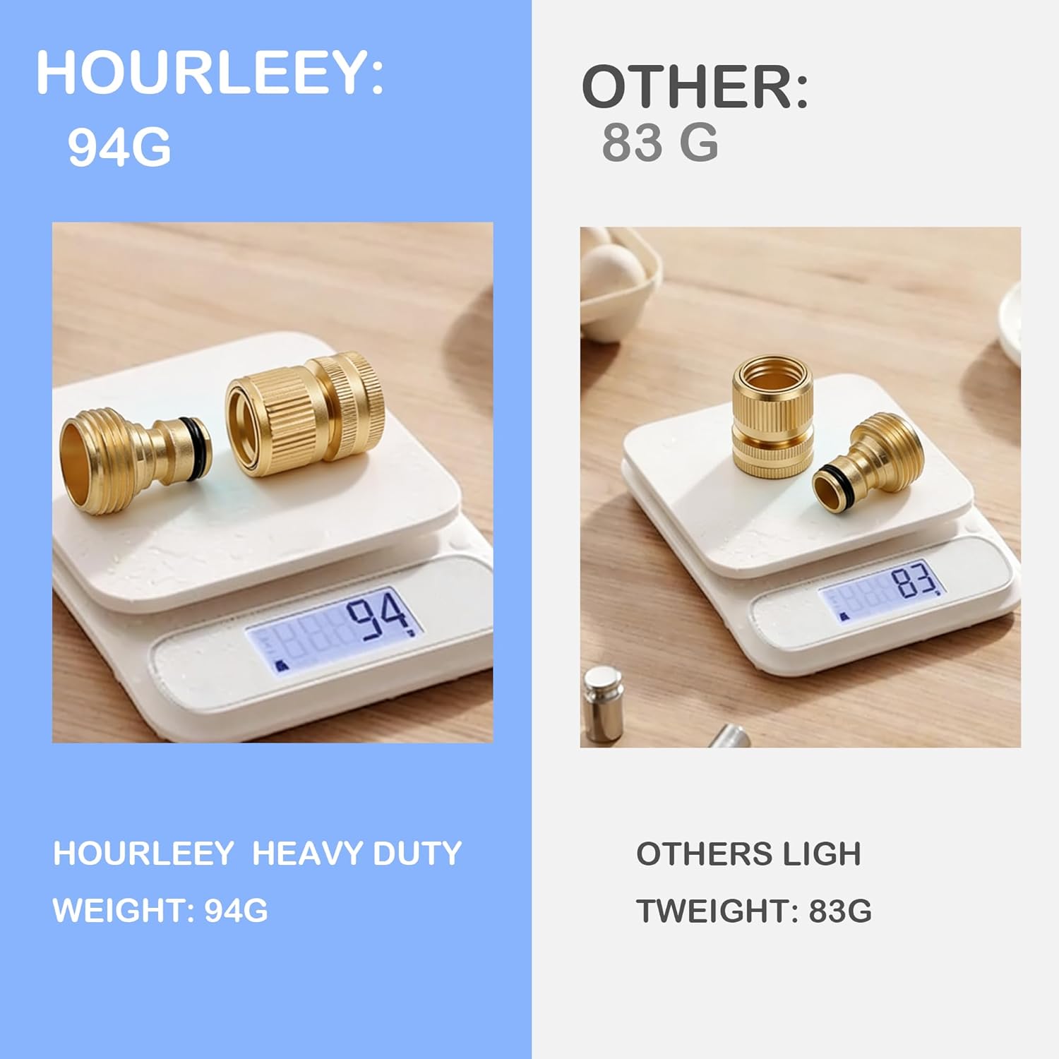 Garden Hose Quick Connector, Solid Brass 3/4 Inch GHT Thread Garden Quick Connect Kit, Male and Female No-Leak Water Hose Fittings (4 Set) - Image 6