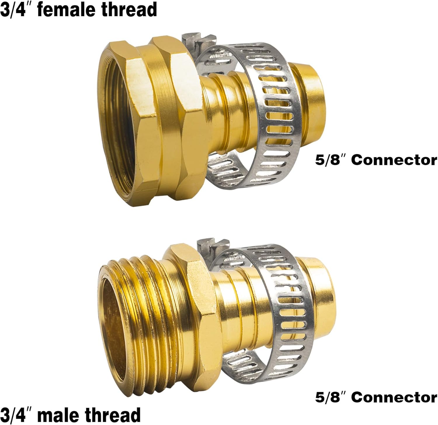 Hose Repair Connectors with Claps, 5/8