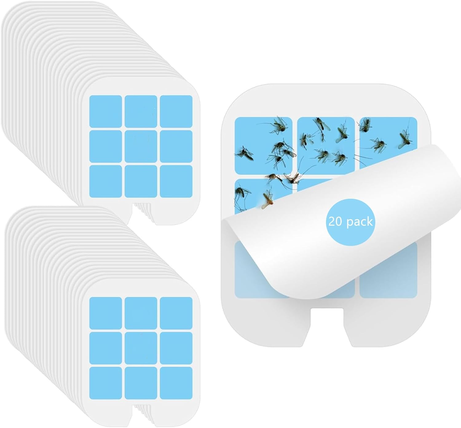 20 Pack Refill Glue Cards Compatible with Safer Home Fly Trap Refill,Applicable to SH502、SH503、23005-06 and DT3005W、DT3005W-DS3, Flying Insect Trap Refill Replacement - Image 1