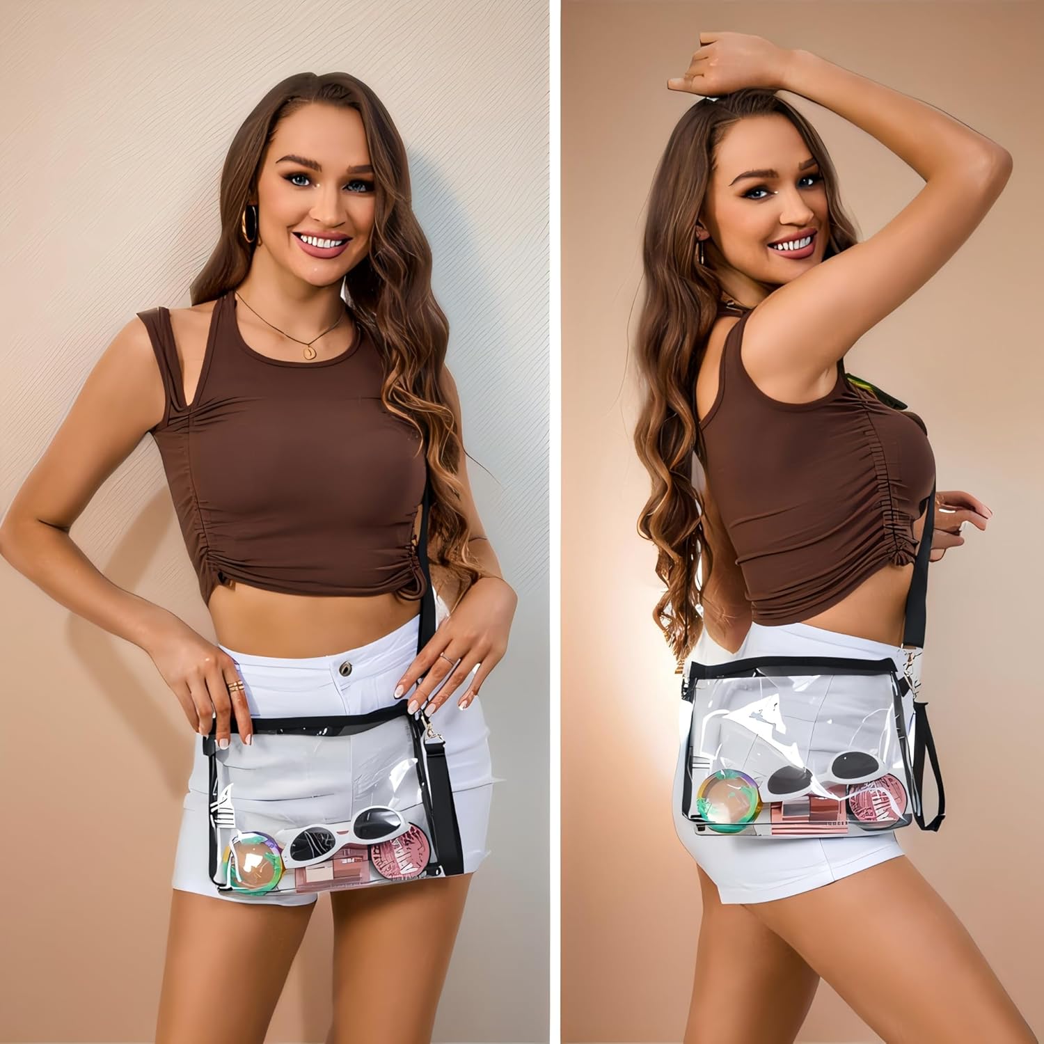 Clear Bag for Stadium Events, Clear Purse with Detachable Strap, Sports fan Handbag Purses for Game Day and Concert - Image 2