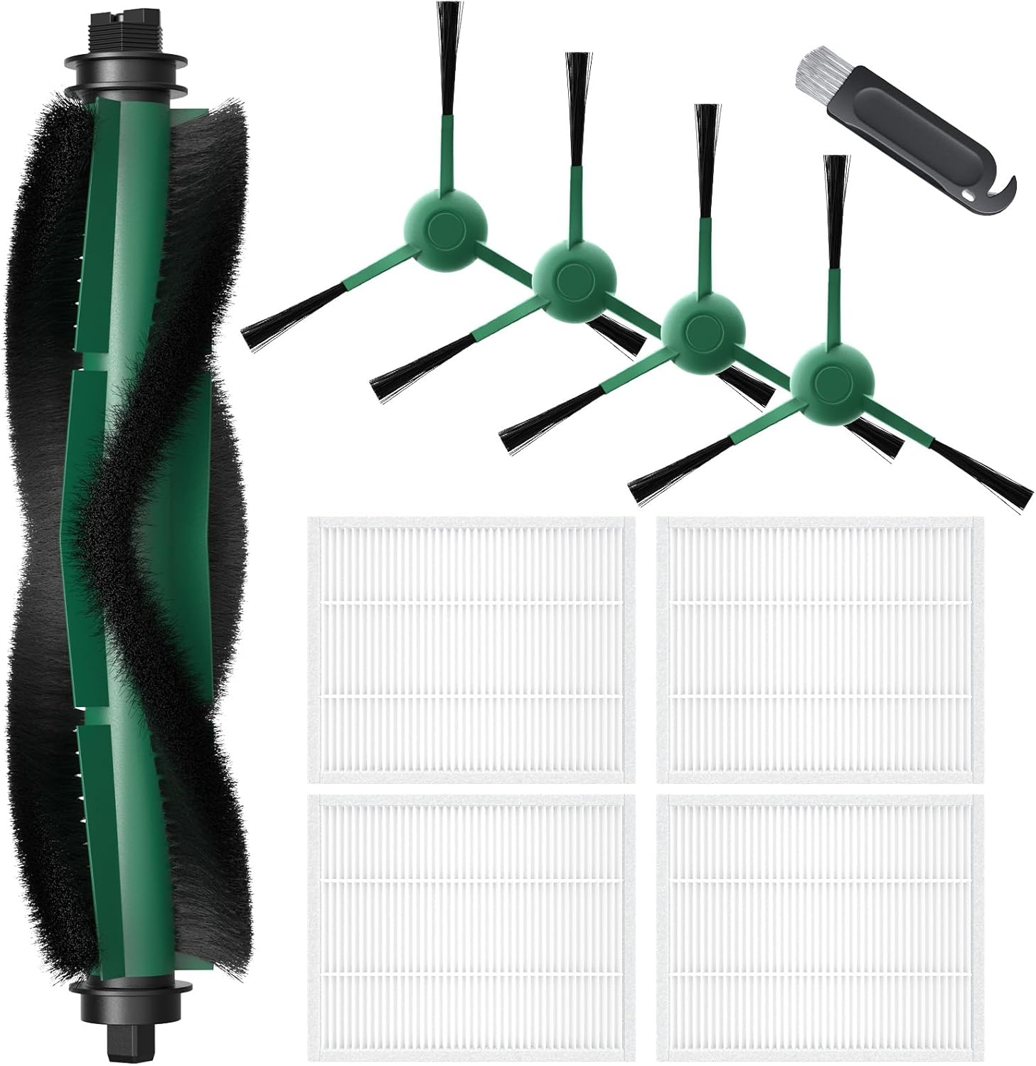 Y0140 Replacement Parts Accessories Compatible with iRobot Roomba 104/105 Vac & Combo, Y0140, Q0120, Y0110, Q011, Q0520 Robot Vacuum, 1 Roller Brush, 4 Hepa Filters, 4 Side Brush, 1 Cleaning Brushes - Image 1