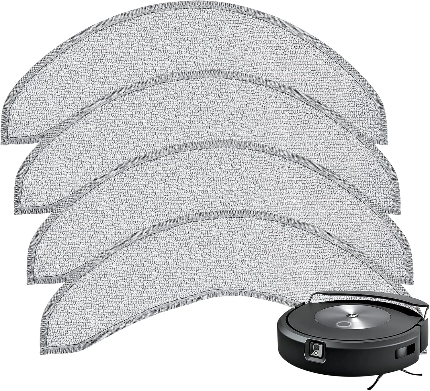 4 Pack Replacement Mop Pads for i-Robot Roomba Combo j7+/ j9+ Accessories, Microfiber Washable Mopping Pad for iRobot Roomba Combo j7+/ j9+ Robot Vacuum and Mop (Not fits for Roomba j7/ j7+/ j9+) - Image 1