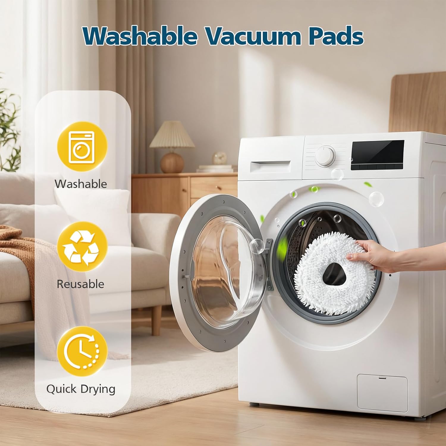 12-Pack Replacement Mop Pads for Narwal Freo, Freo Pro, Freo X Ultra, Z Ultra, Freo Z10 & X10 Pro Robot Vacuum & Mop, Washable Reusable Microfiber Robot Vacuum Mop Pads - Image 5