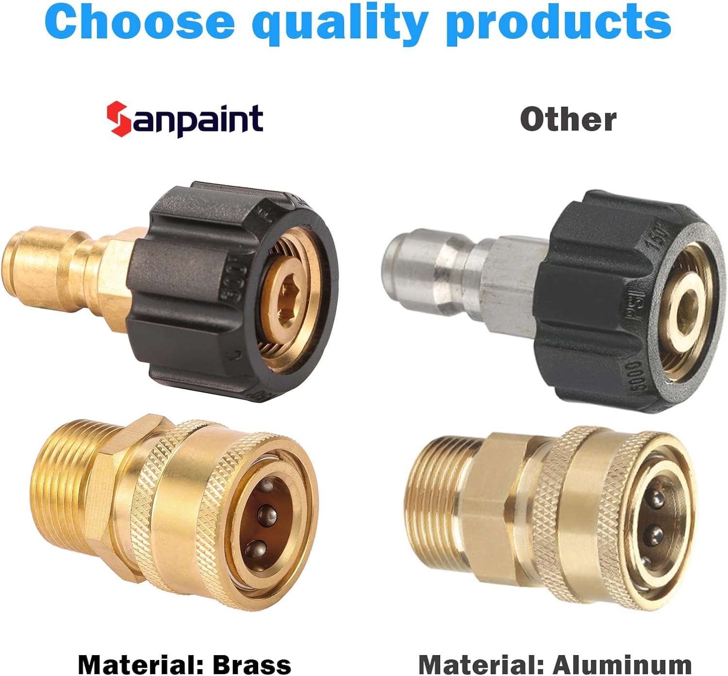 Pressure Washer Quick Connect Fittings, Quick Connect Kit M22 14mm to 3/8 Inch, 2 Pieces - Image 5