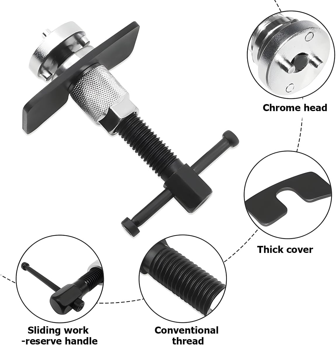 Car Brake Piston Wind Back Tool, 3pcs/Set Brake Caliper Piston Rewind Tool, Auto Rear Brake Pad Wind Back Tool, Brake Caliper Wind Back Tool for Replacement of Rear Brake Pad - Image 3