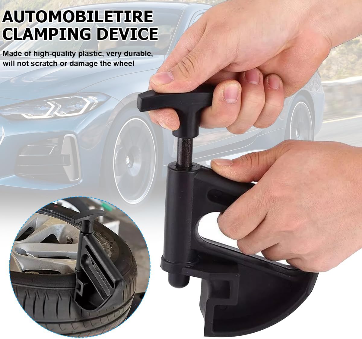 2PCS Car Tire Changer, Nylon Vehicle Tire Bead Clamp Drop Center Tool, Heavy Duty Automotive Rim Pry Tire Changer Wheel Changing Helper Accessories, Universal for Most Cars - Image 4