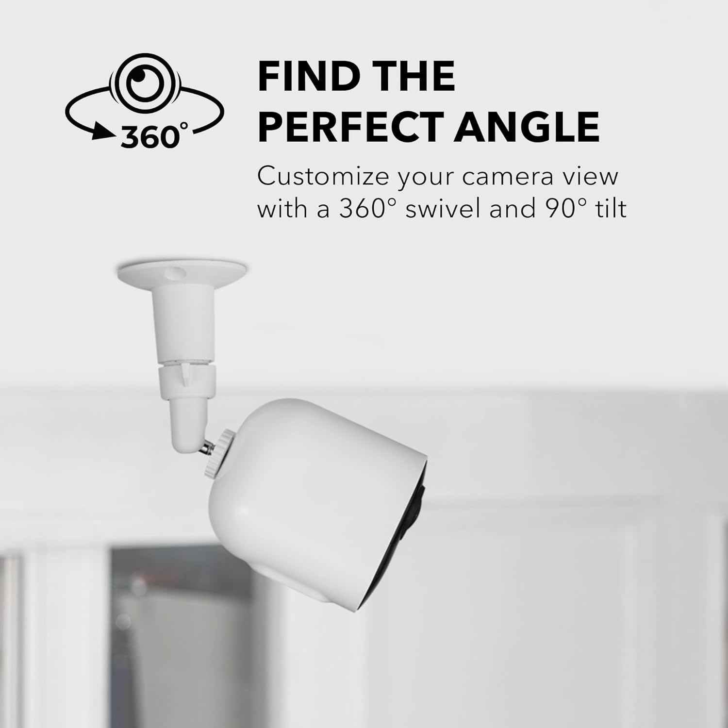 Adjustable Metal Wall Mount for Arlo Essential 3rd Gen/2nd/1st/Go 2/Arlo Pro (6th Gen)/Pro 5S 2K/Pro/4/3/Ultra (3rd Gen)/Ultra 2/Ultra & Ring Stick Up Cam (Battery/Plug-In) (2-Pack, White) - Image 3
