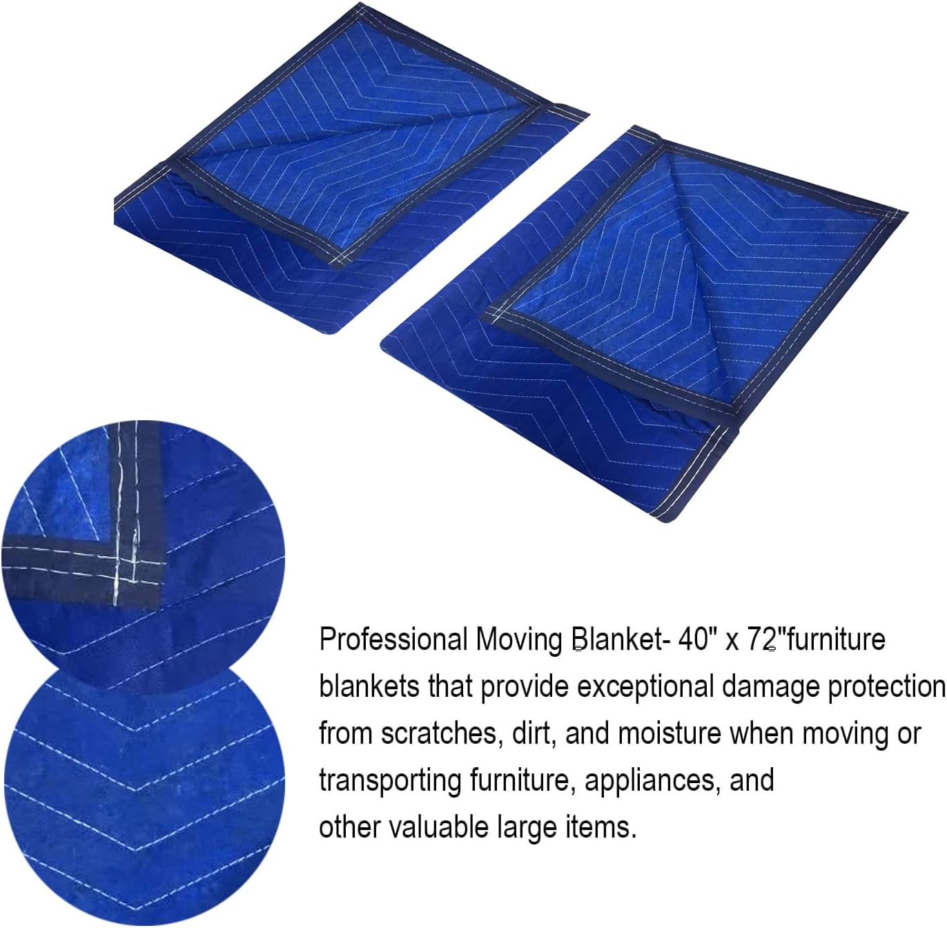 3 Pack Moving Blankets 40x72in Heavy Duty Padded Packing Blankets for Moving Shipping Protecting Furniture Professional Quilted Furniture Blankets for Moving Supplies - Image 4