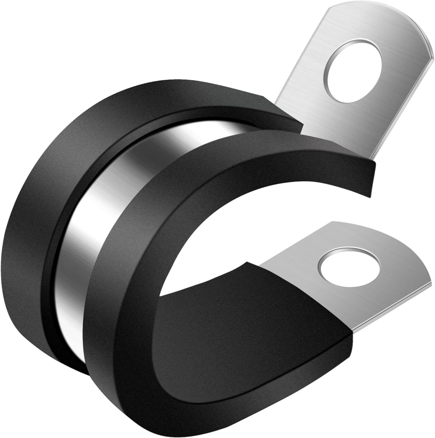 1/2 Inch Cable Clamp, 25 Pack Stainless Steel Wire Clamp, Rubber Metal Hose Clamps for Wire Line Clips, Pipe, Hose Bracket, Tube Holder (14mm) - Image 1
