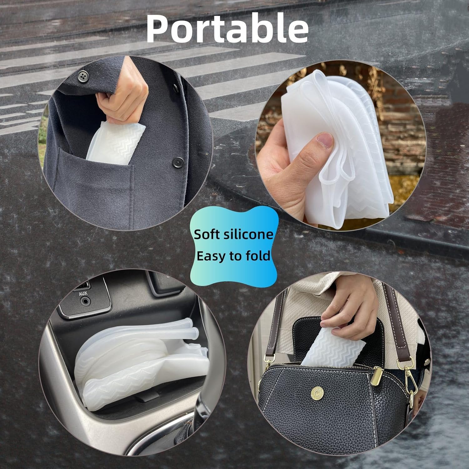 Waterproof Shoe Covers 2 Pairs,Rain Shoe Covers Reusable Silicone Non Slip Shoe Covers for Outdoor,Rain Shoe Covers for Women and Men (Clear, Large) - Image 4