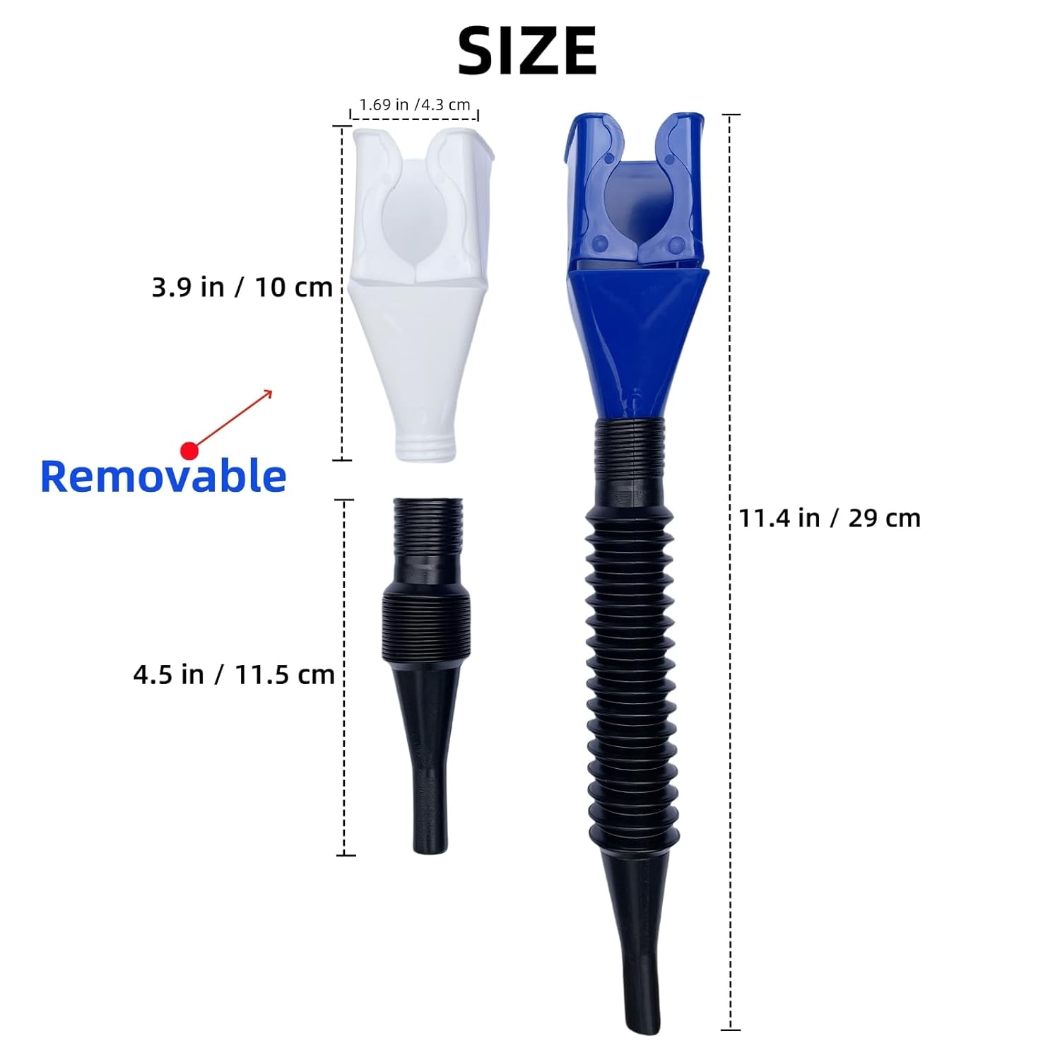 Funnels for Automotive Use,2pcs Retractable Auto Fuel Funnel for Oil Change,Filling Water,Gasoline,Coolant in Cars - Image 3