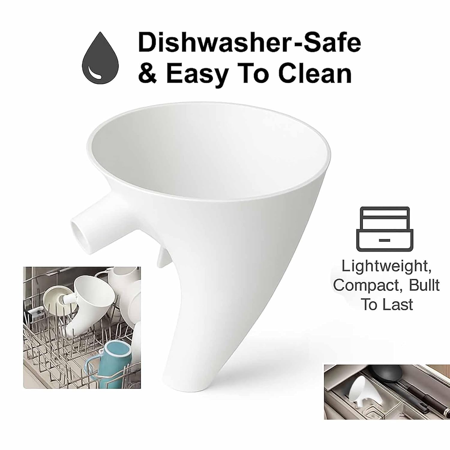 Funnel for Kitchen Aid Mixer, Kitchen Aid Accessories and Attachments, Pouring Chute for Kitchid Mixer, Fits Tilt-Head 4.5–5 Qt (KSM150), Durable Dishwasher-Safe Baking Tool - Image 5