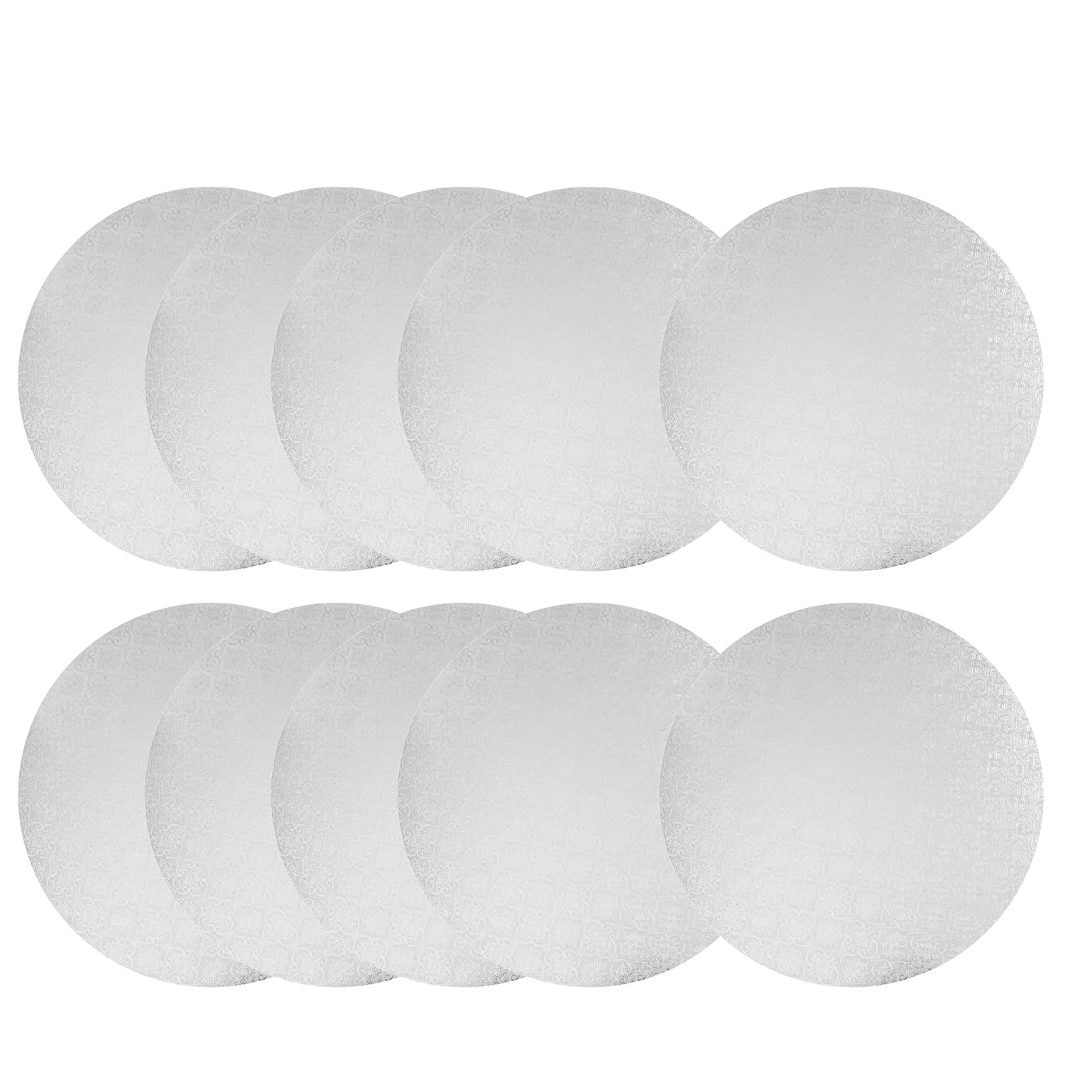 White Wraparound Cake Pastry Round Drum Board 1/4 Inch Thick, 12 Inch Diameter - Pack of 10 - Image 1