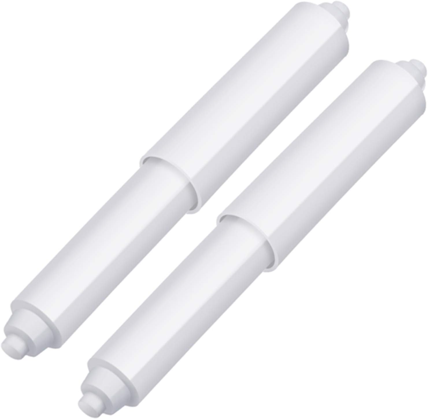 2 Pcs Universal Toilet Paper Holder Replacement Rod Spring Loaded Plastic Retractable Paper Replacement Rod Toilet Tissue Roll Holder Insert for Bathroom Home Fixture Accessories(White) - Image 1